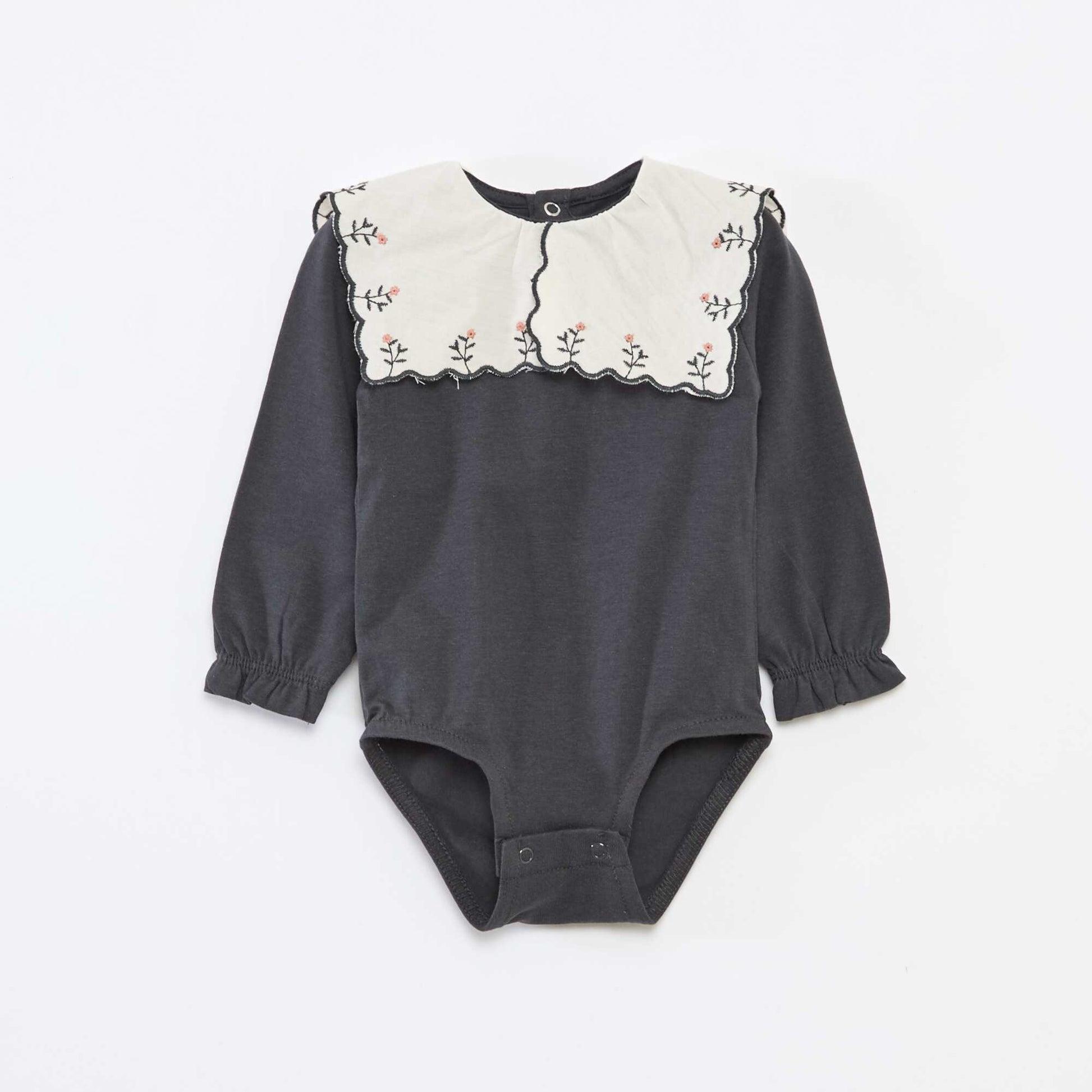 Body manches longues en jersey coton GRIS