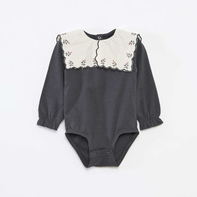 Body manches longues en jersey coton GRIS