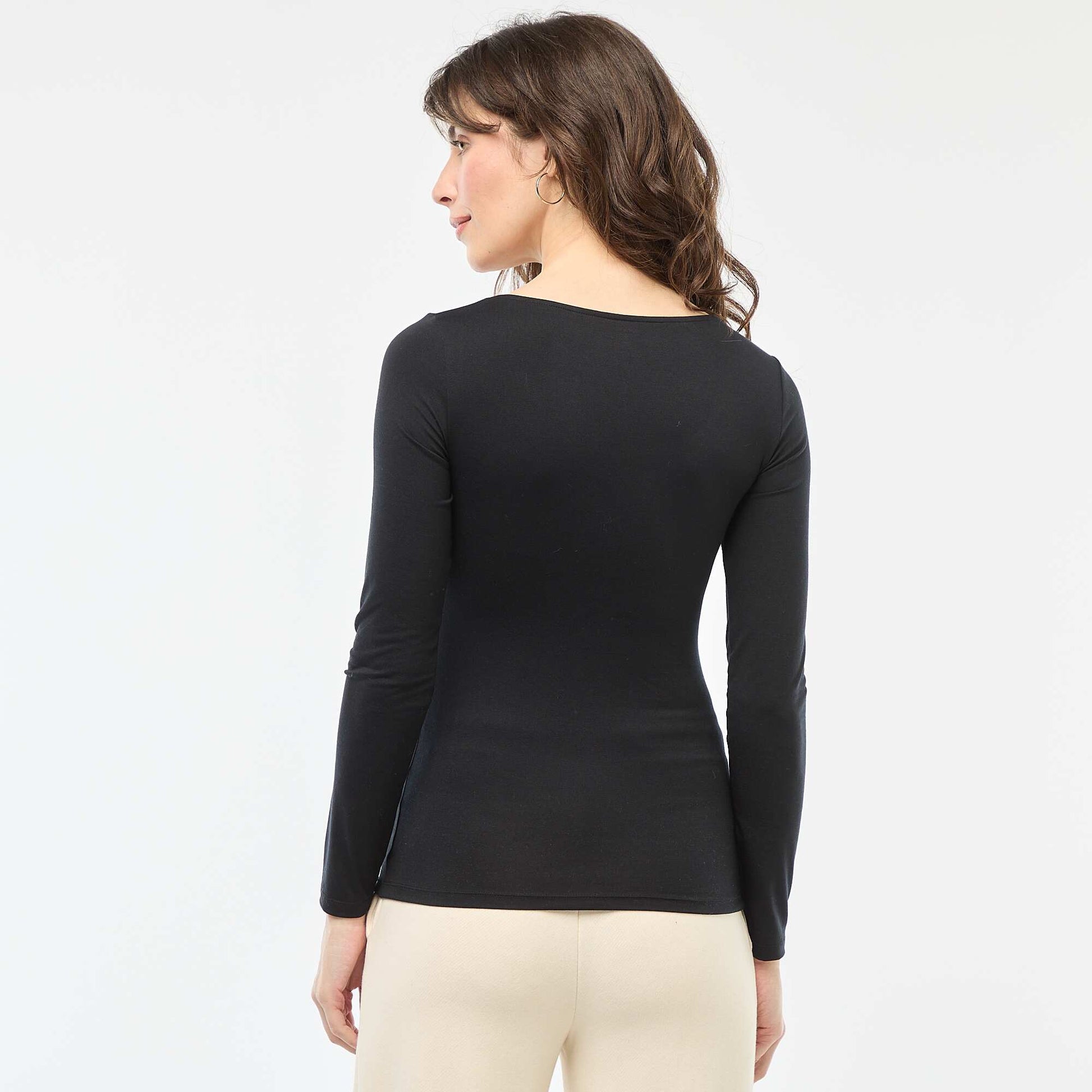 T-shirt à manches longues thermique effet seconde peau NOIR