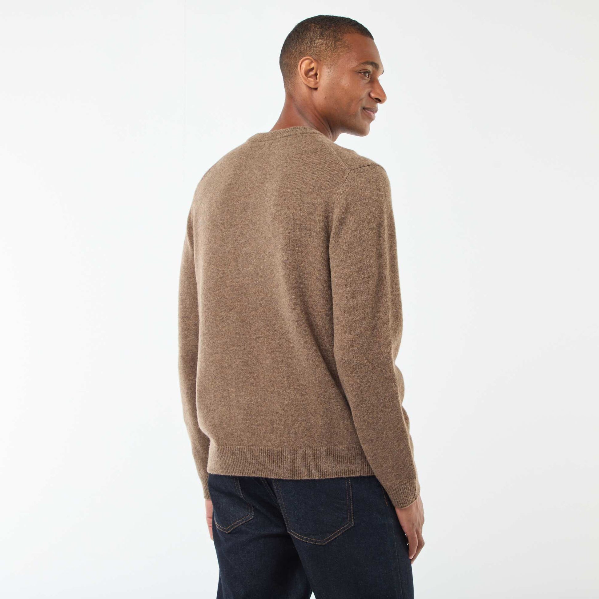 Pull en laine à col rond BEIGE