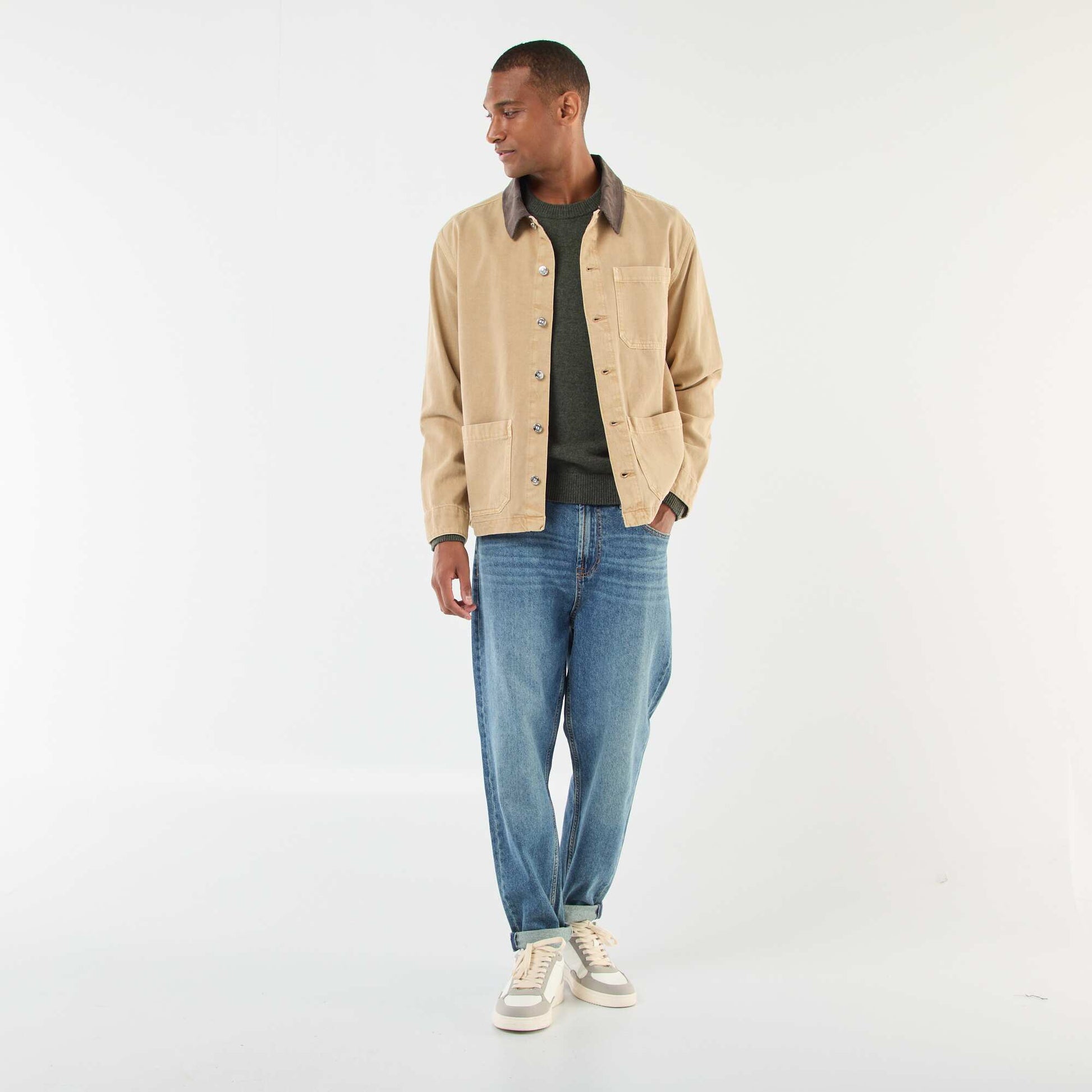 Pull en laine à col rond BLEU
