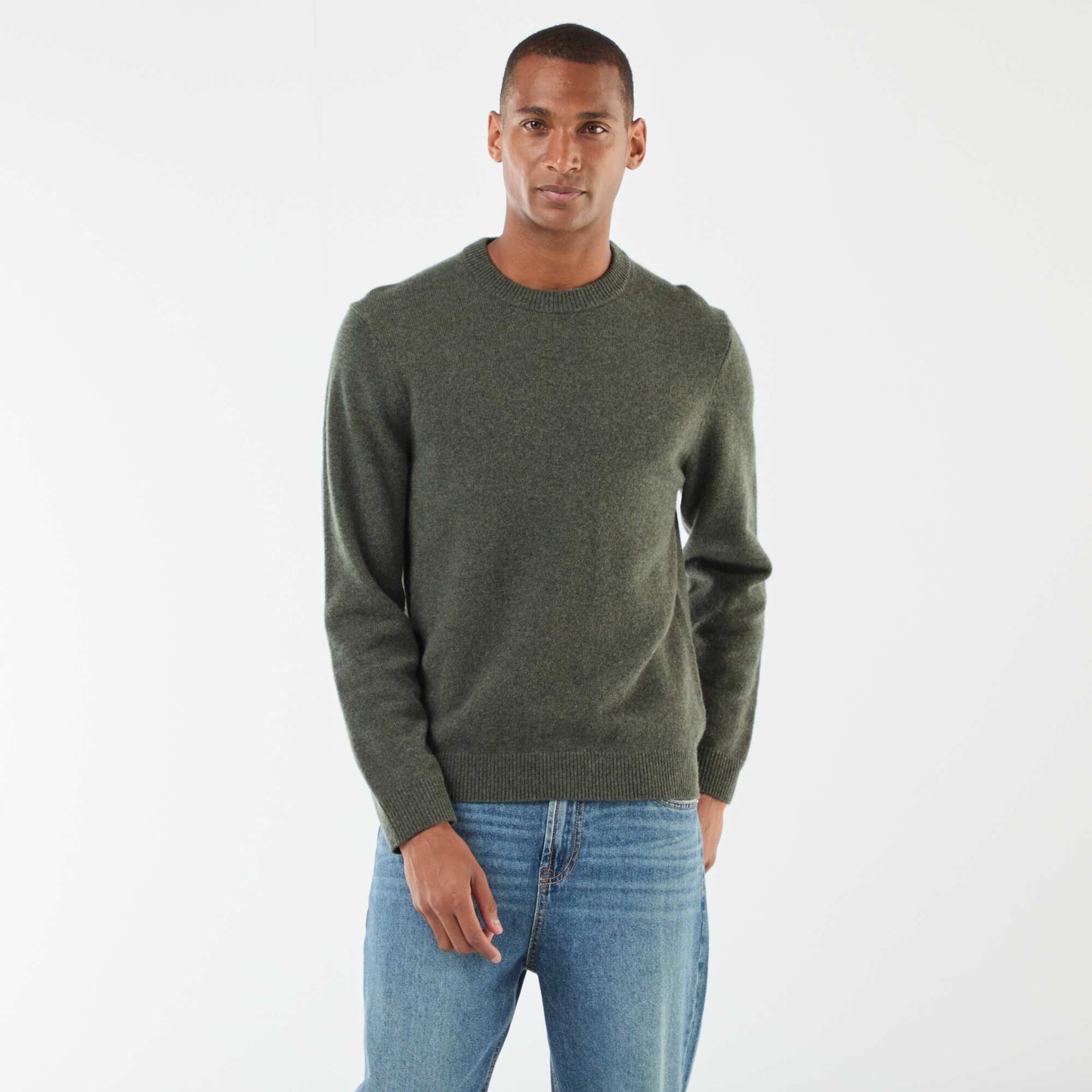 Pull en laine à col rond BLEU