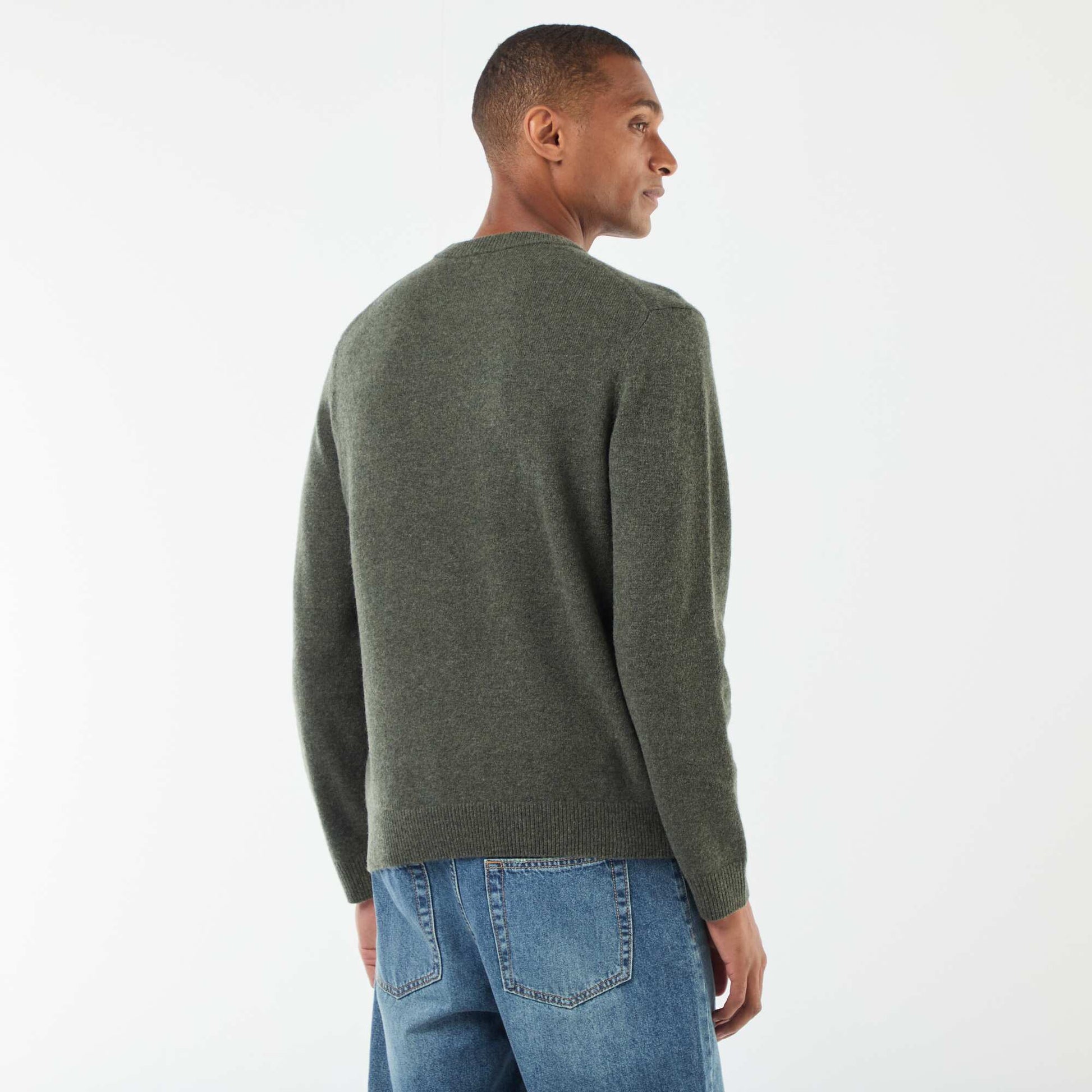 Pull en laine à col rond BLEU