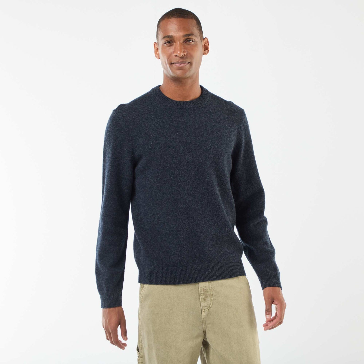 Pull en laine à col rond BLEU