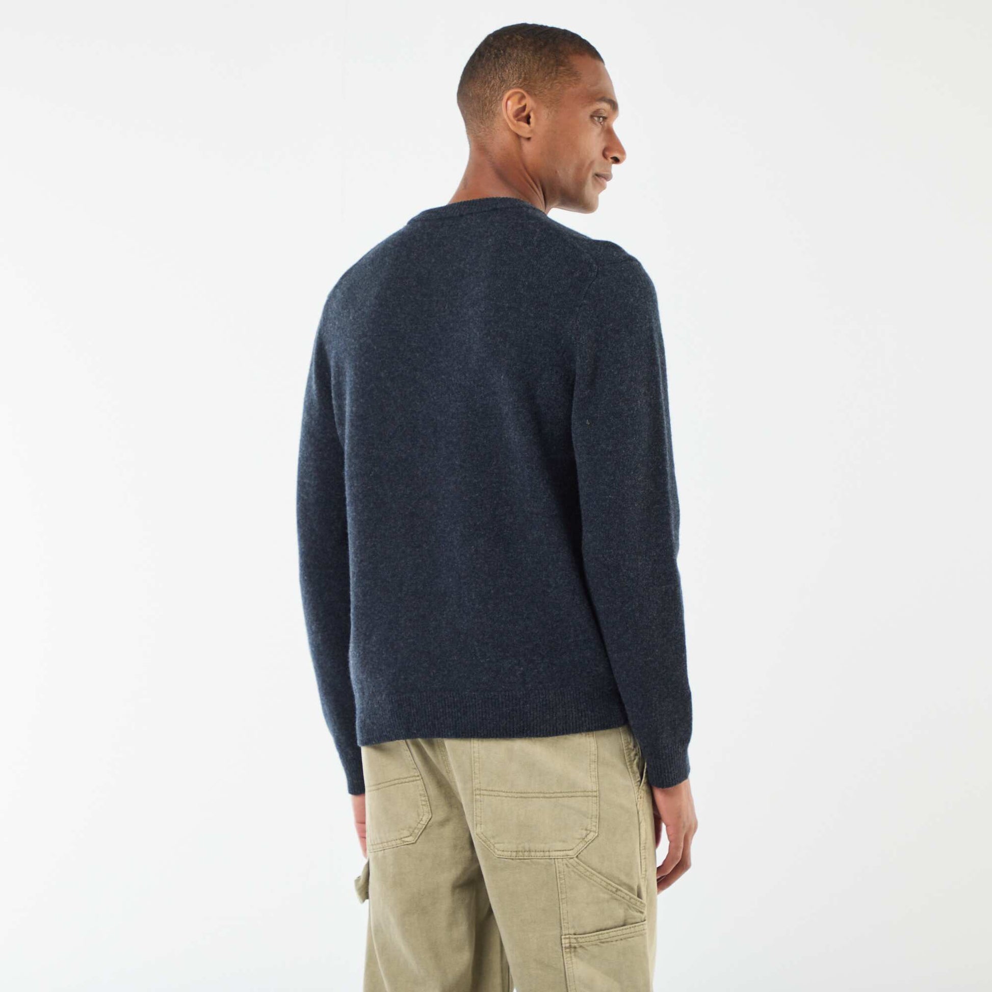 Pull en laine à col rond BLEU