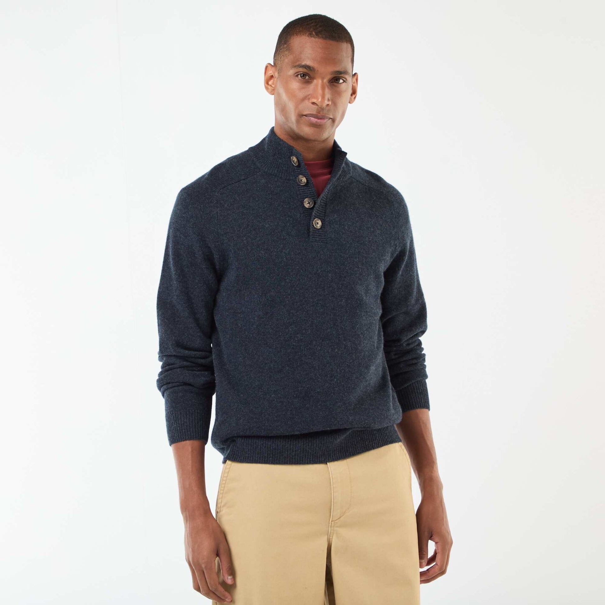 Pull à col camionneur BLEU