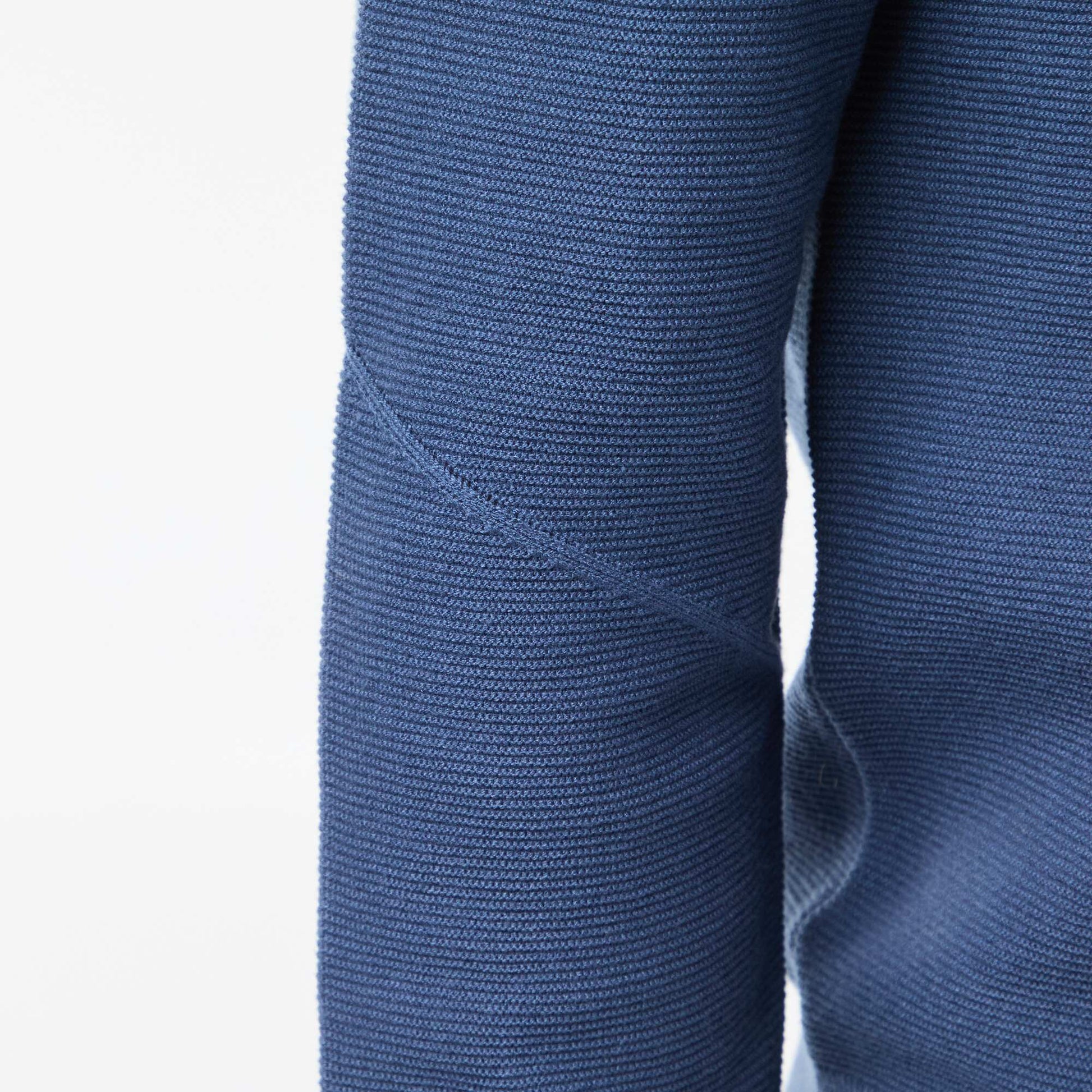 Pull en maille fine jauge uni à col rond BLEU