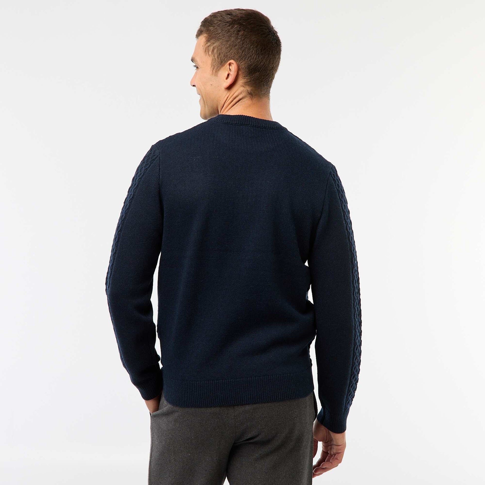 Pull grosse torsade uni BLEU