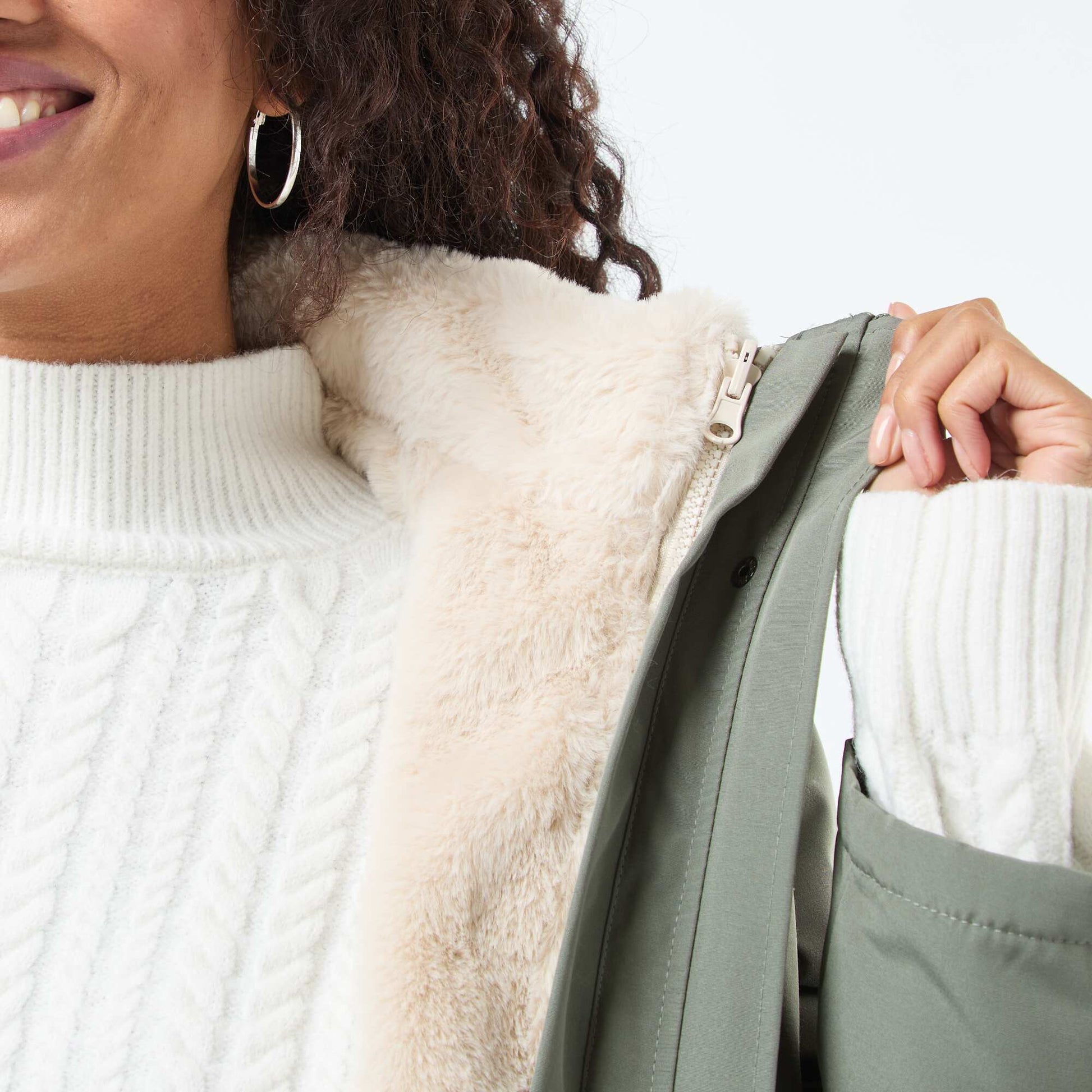 Parka 3-en-1 déperlante avec doublure chaude amovible VERT