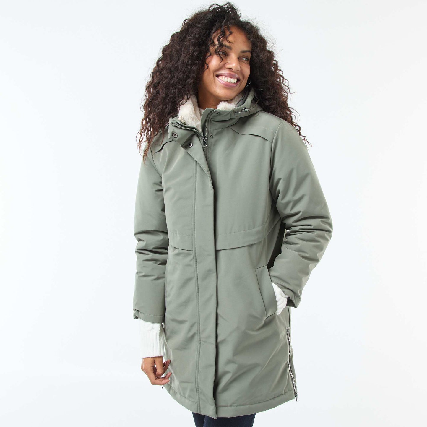 Parka 3-en-1 déperlante avec doublure chaude amovible VERT