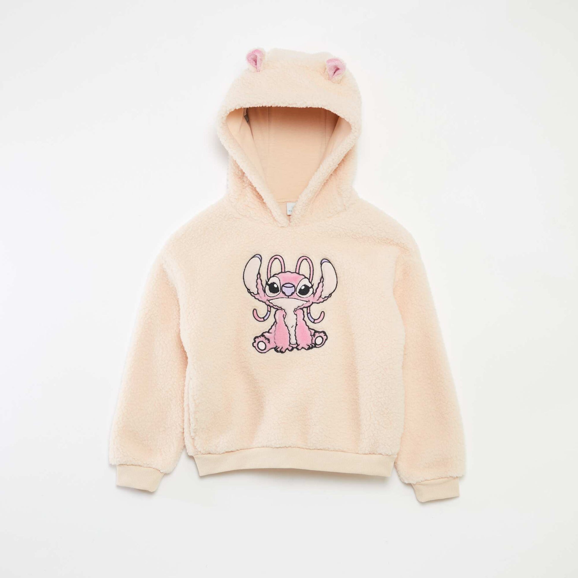 Sweat en polaire 'Stitch' avec capuche à oreilles ROSE