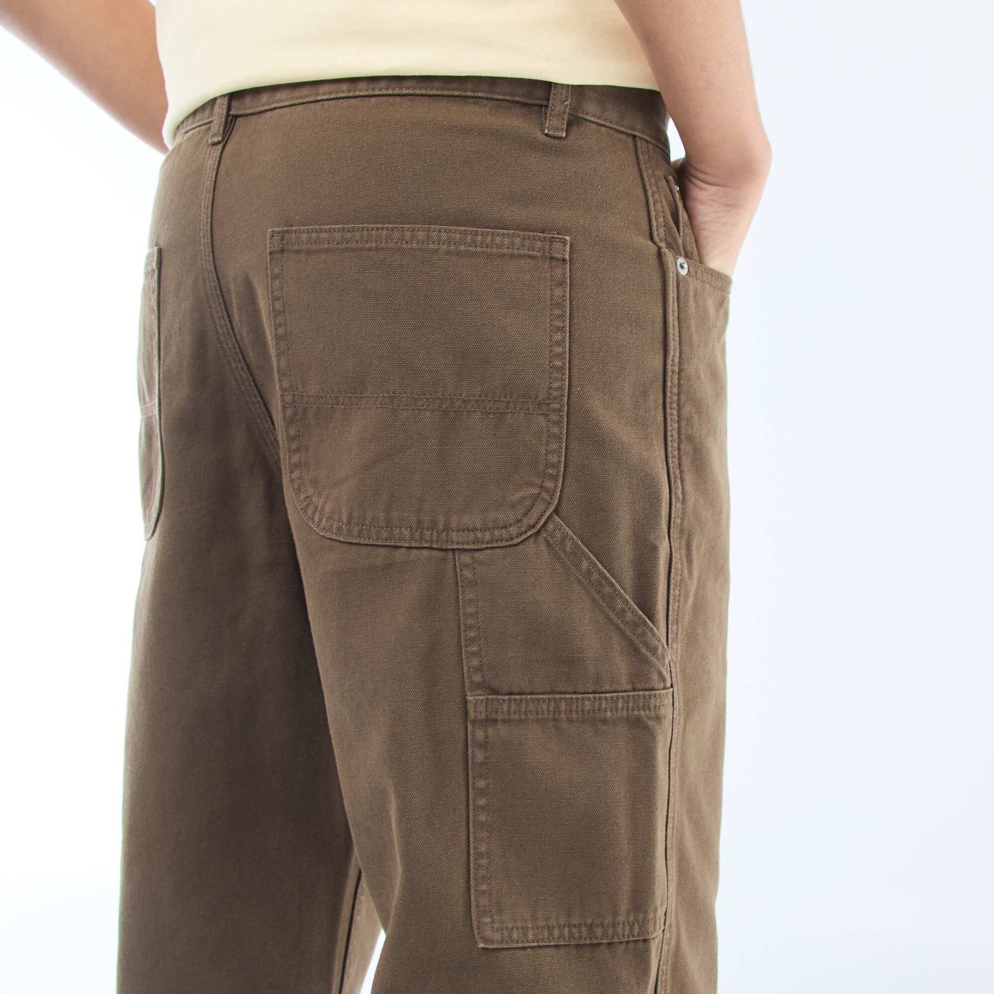 Pantalon style carpenter MARRON