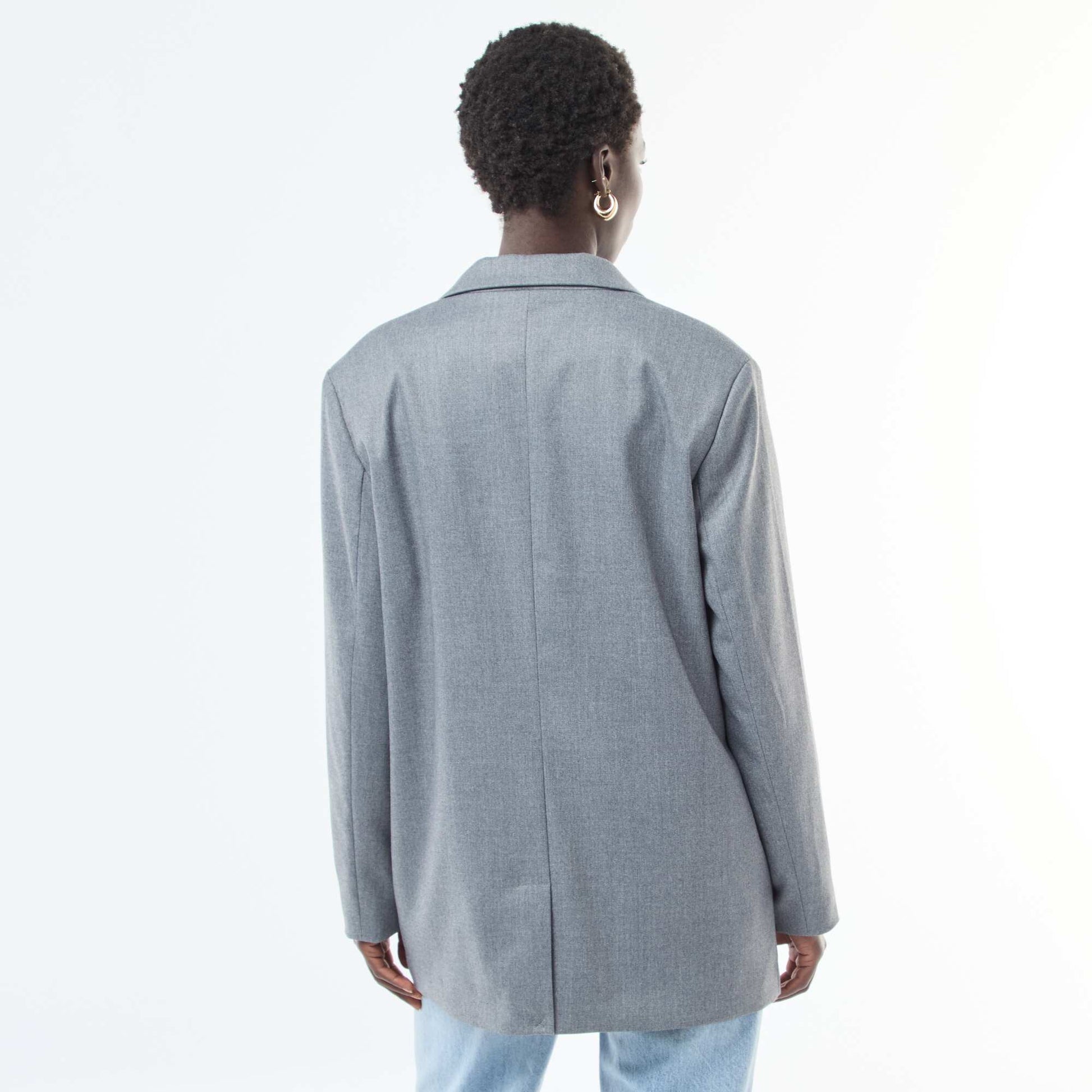 Veste de tailleur oversize en flanelle GRIS CLAIR