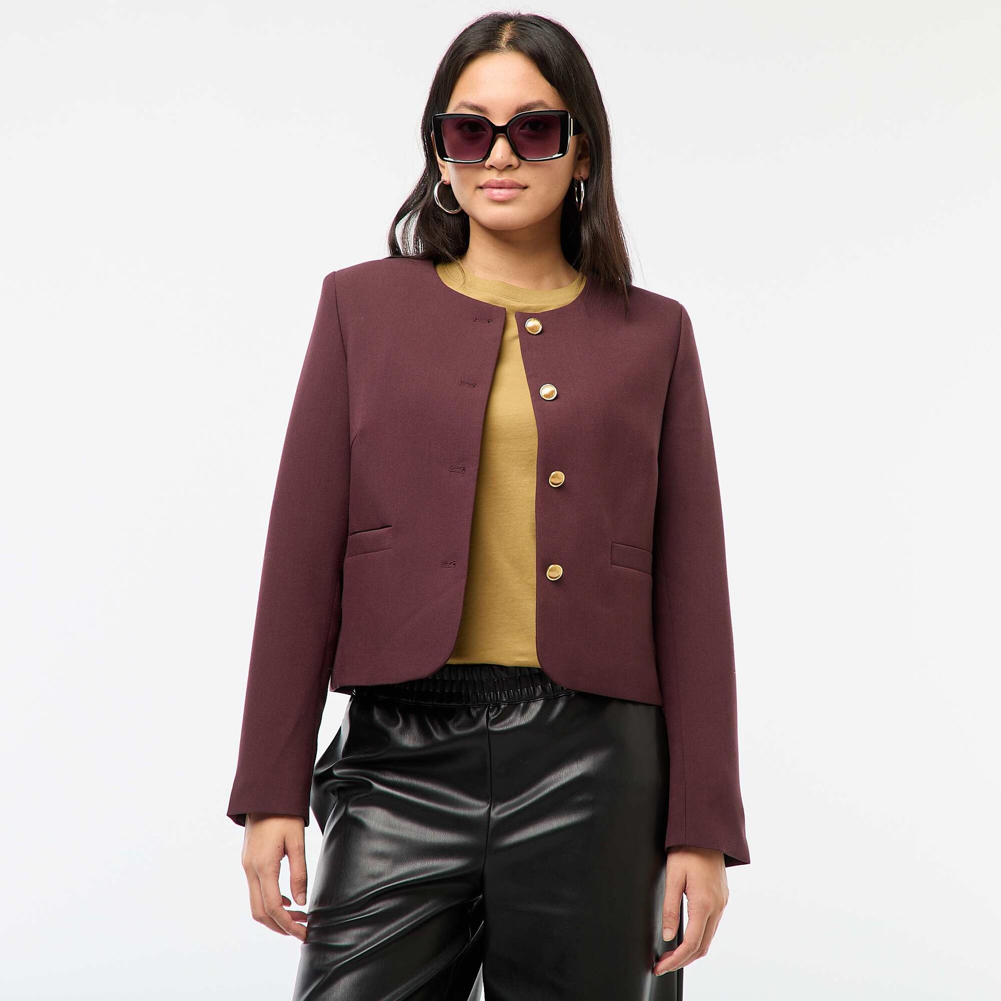 Veste courte à boutons dorés VIOLET