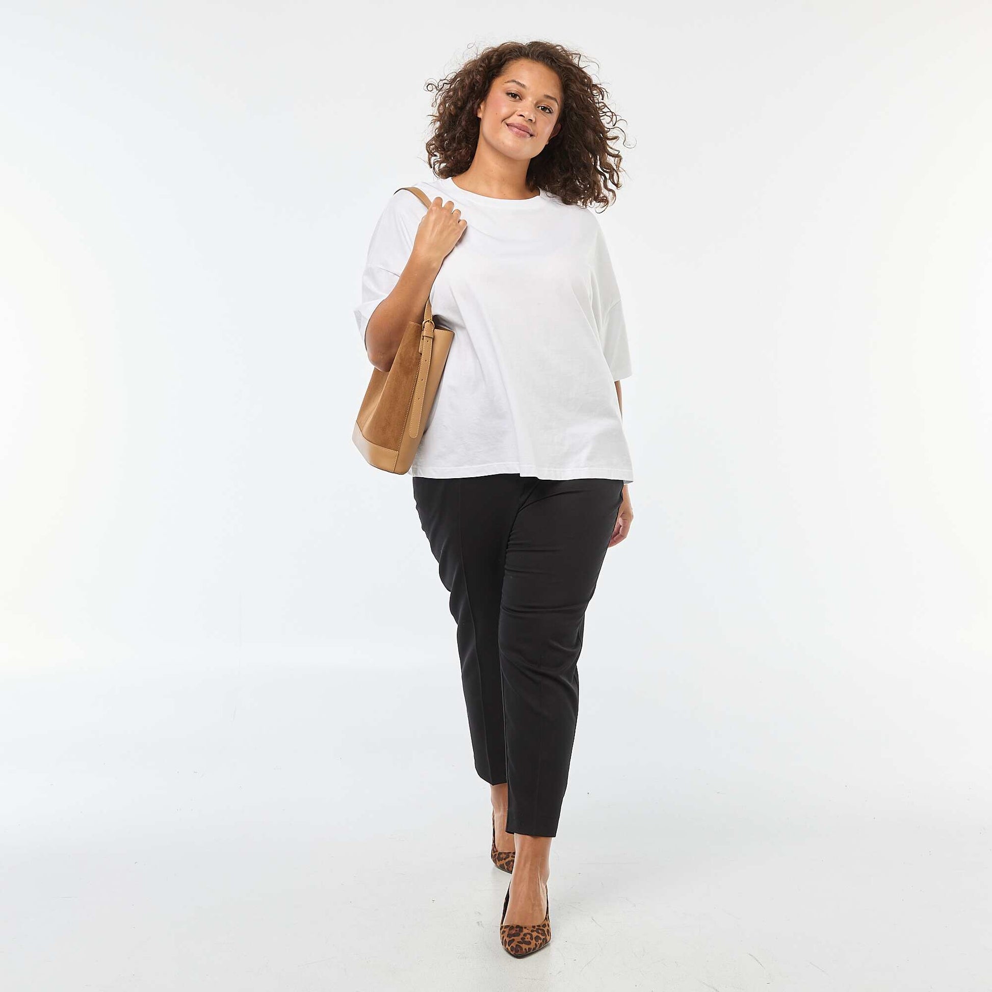 Pantalon droit taille haute NOIR