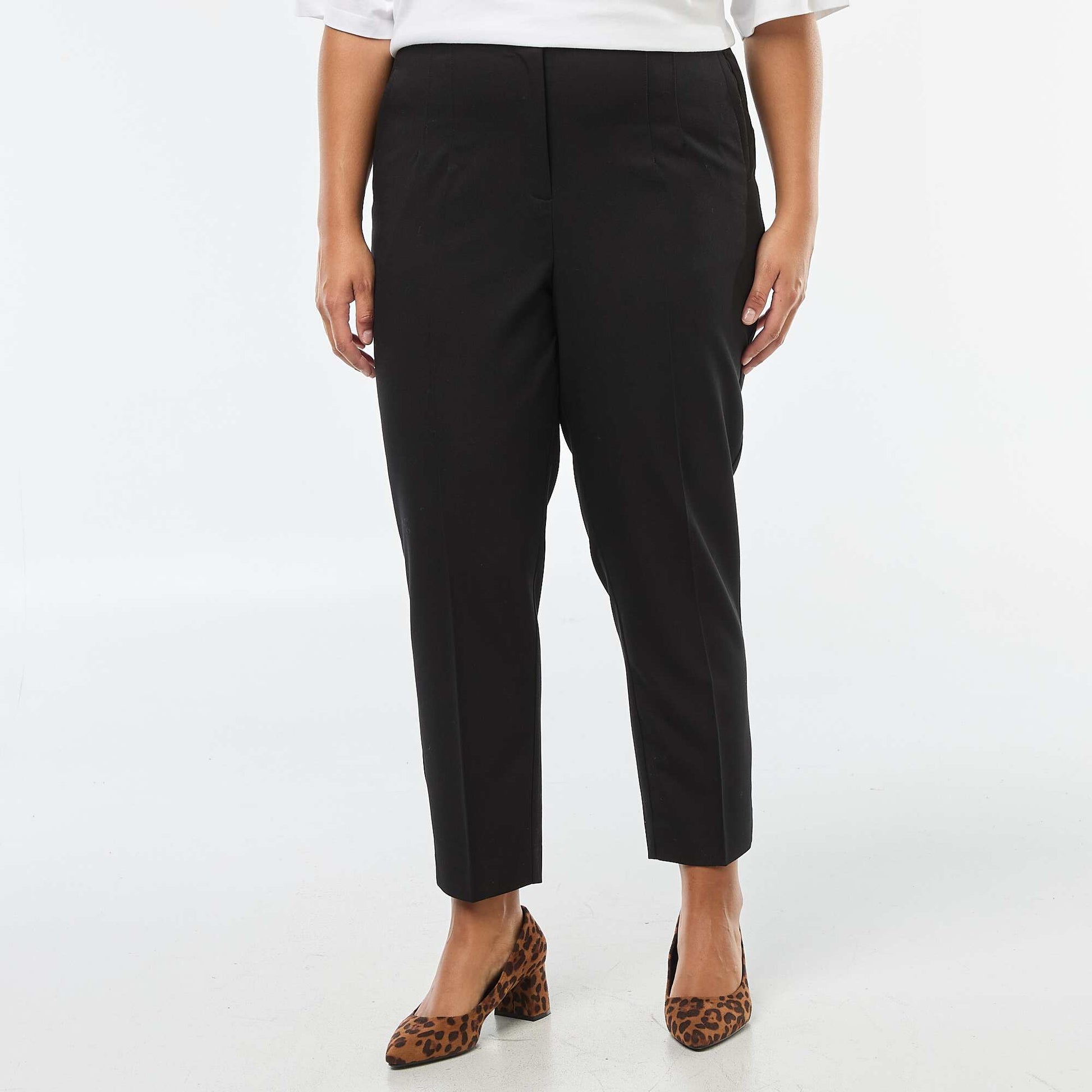 Pantalon droit taille haute NOIR