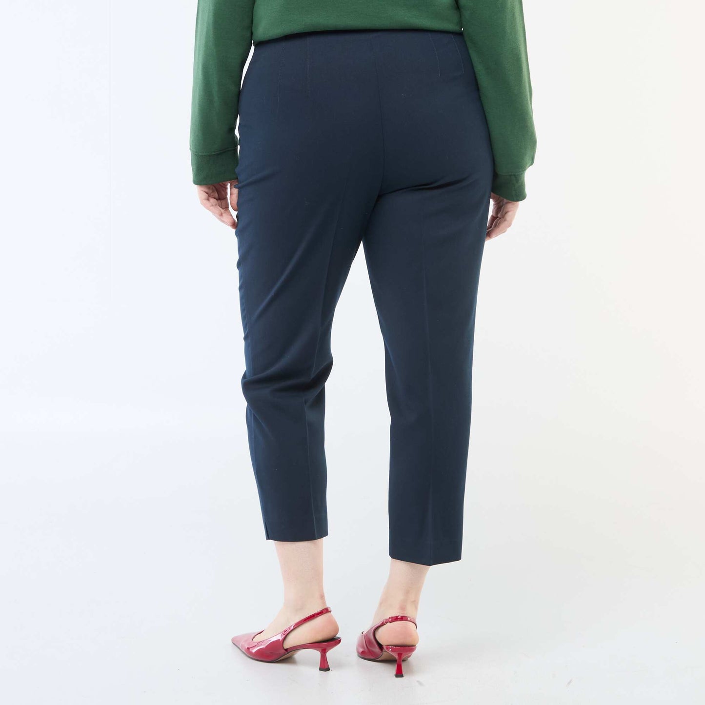Pantalon droit taille haute BLEU