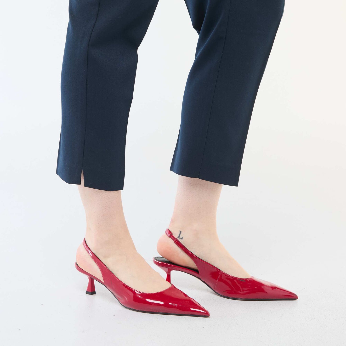 Pantalon droit taille haute BLEU