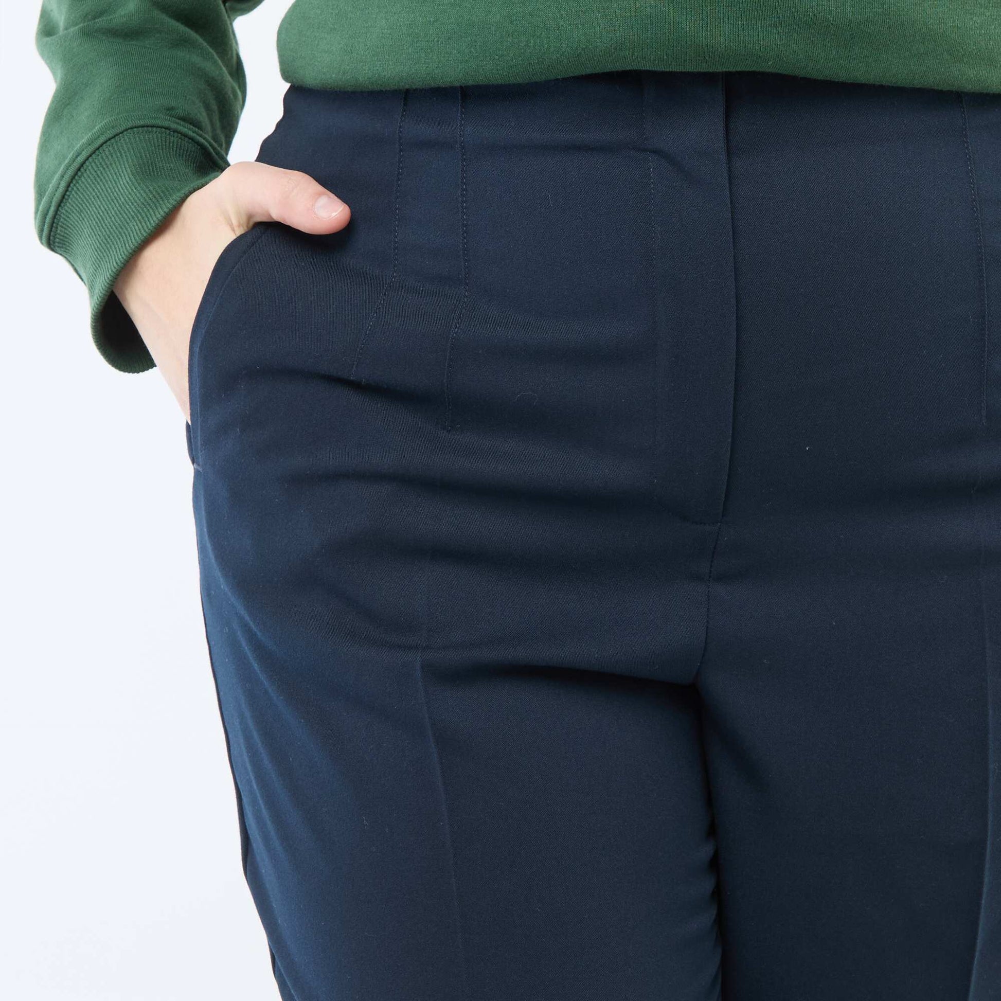 Pantalon droit taille haute BLEU