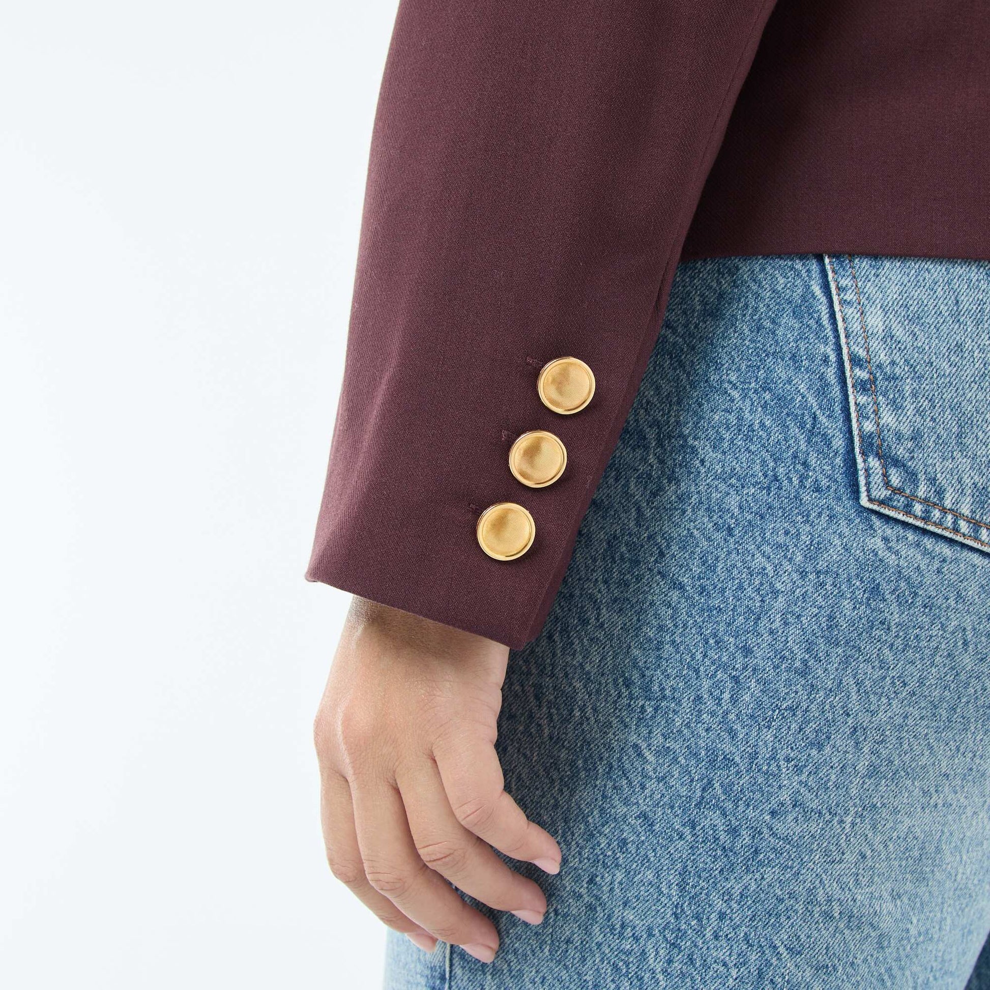 Veste courte avec boutons rétro PRUNE
