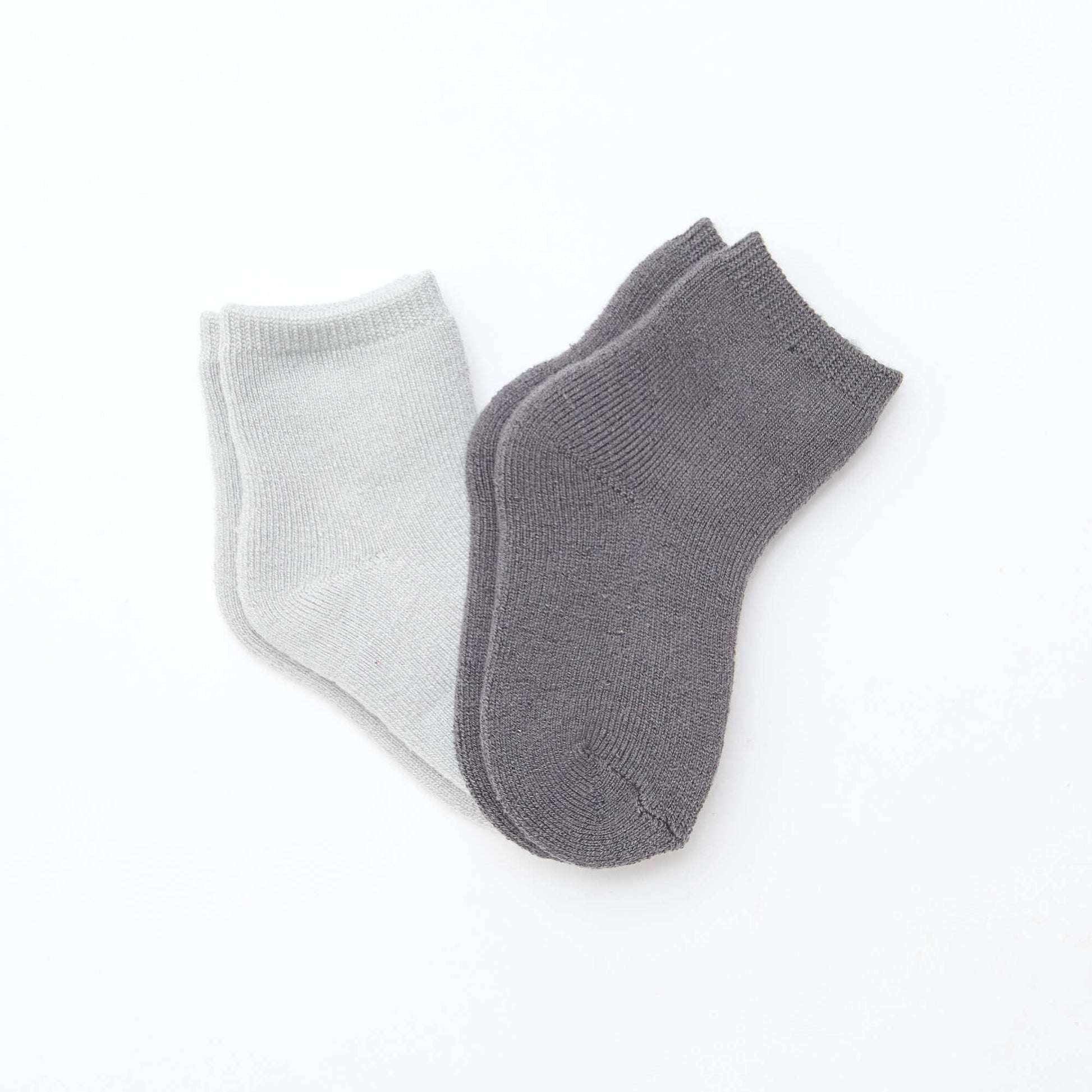 Lot de 2 paires de chaussettes fantaisie basse GRIS