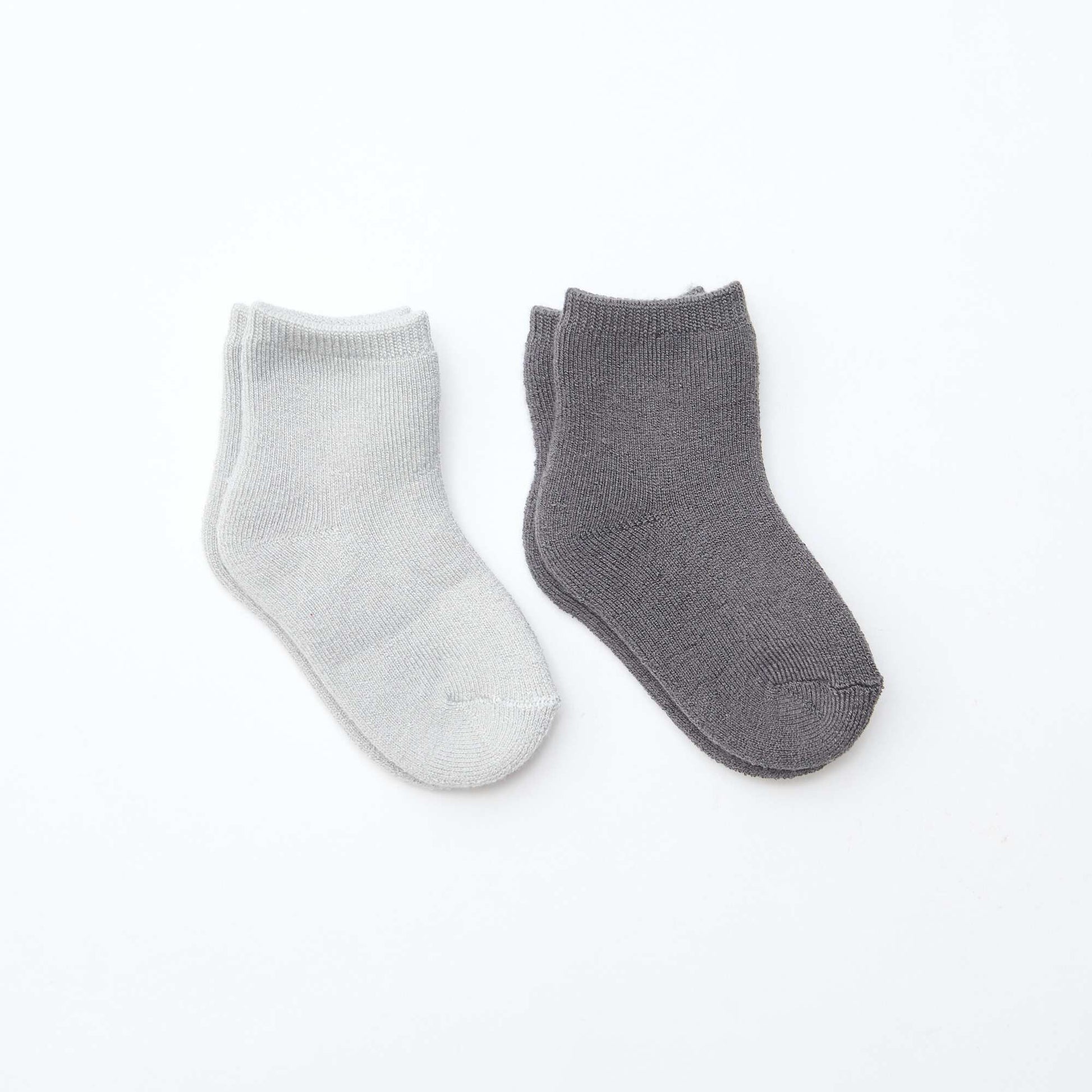 Lot de 2 paires de chaussettes fantaisie basse GRIS