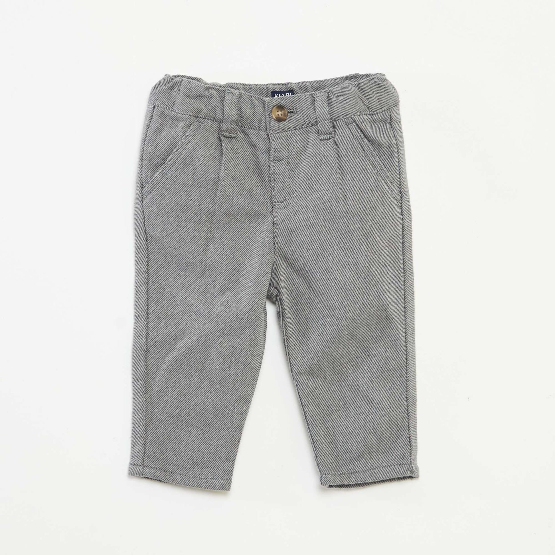 Pantalon en twill avec 2 vraies poches GRIS