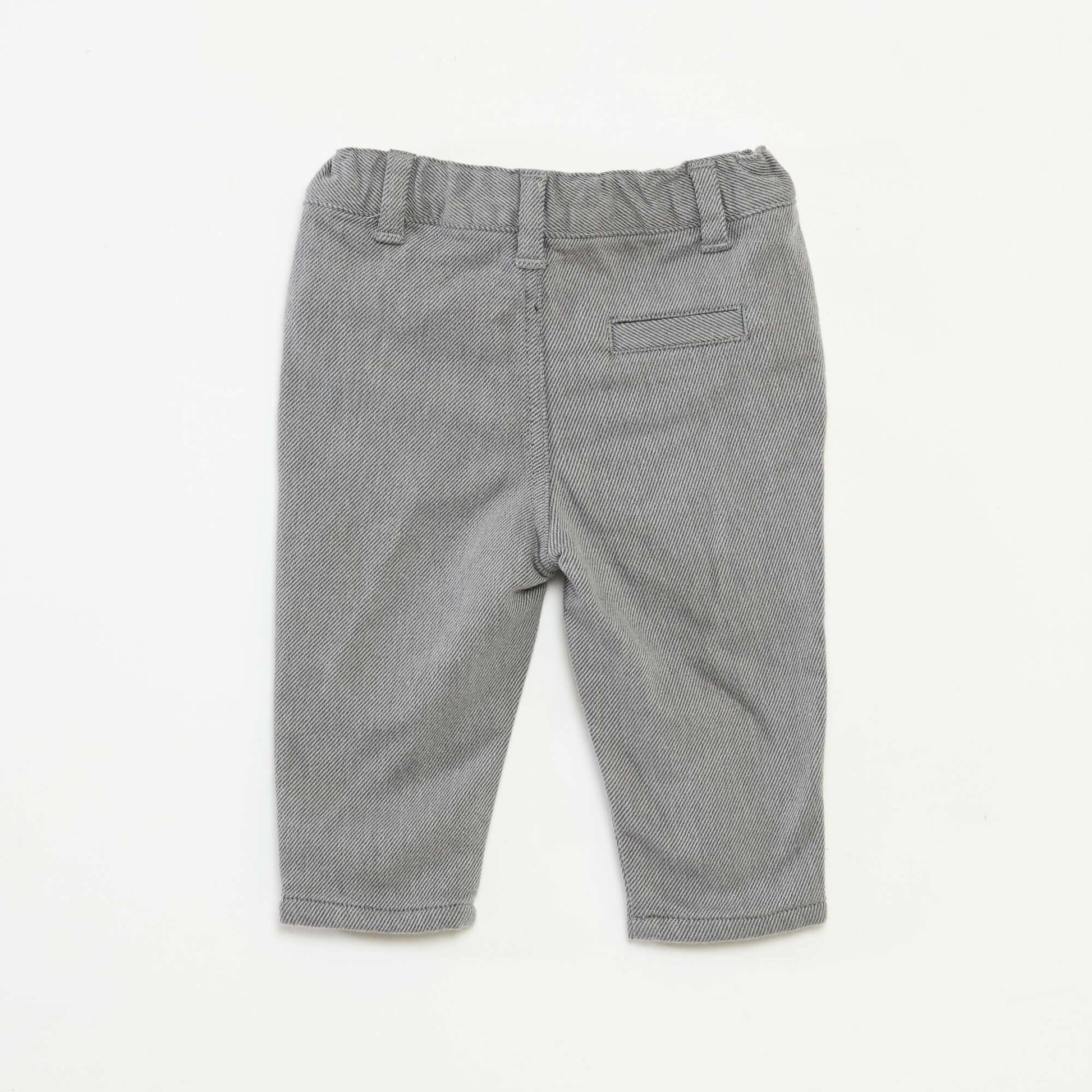 Pantalon en twill avec 2 vraies poches GRIS