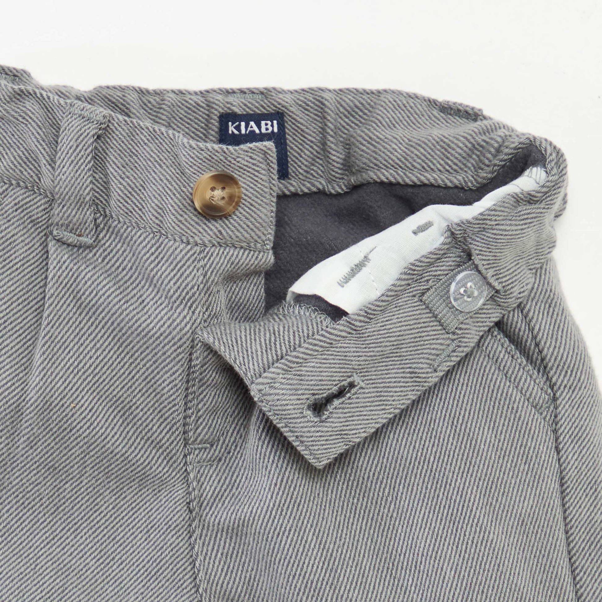 Pantalon en twill avec 2 vraies poches GRIS
