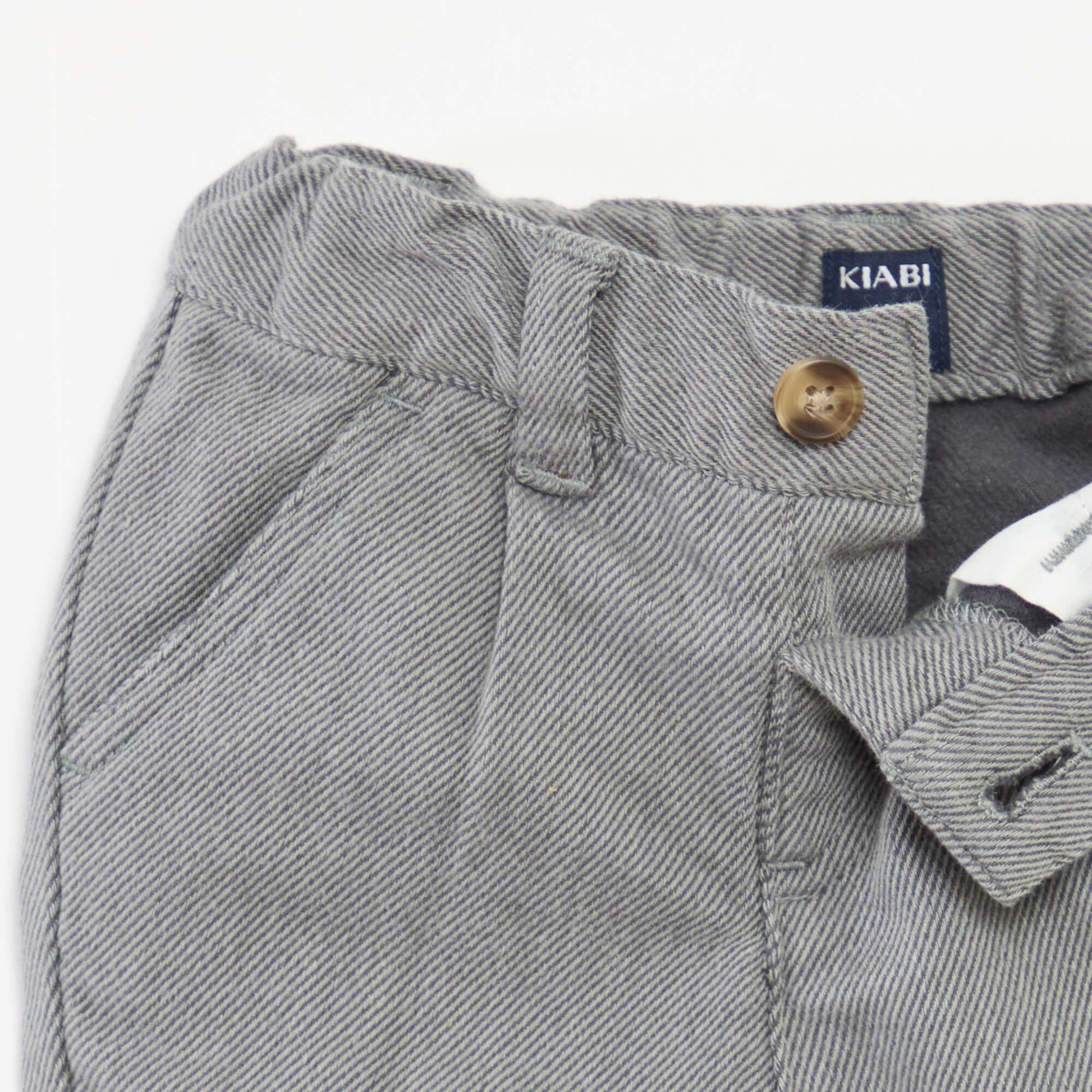 Pantalon en twill avec 2 vraies poches GRIS