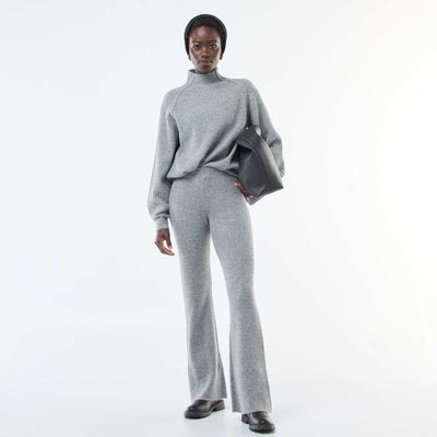 Legging côtelée en matière douce GRIS