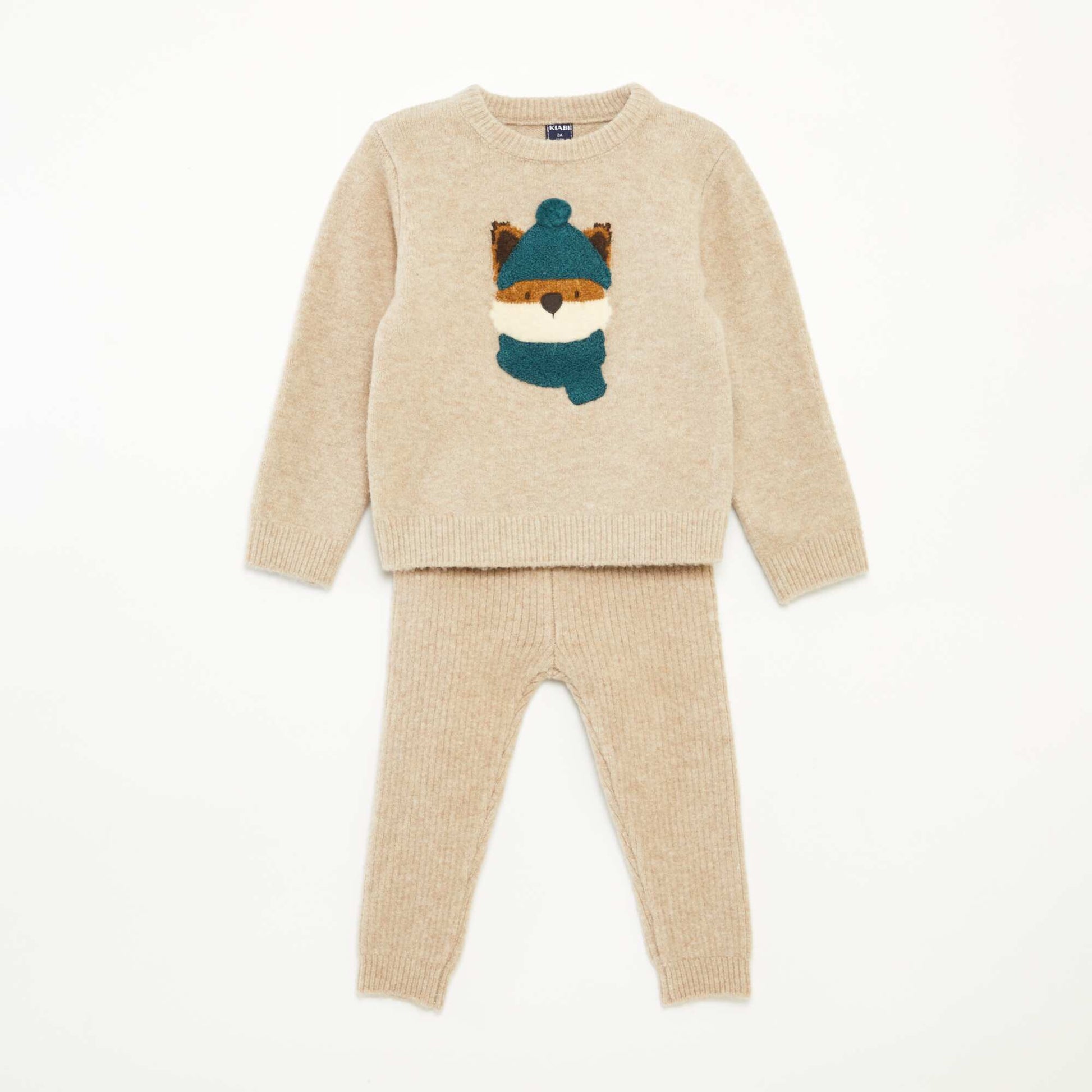 Ensemble tee-shirt + pantalon - imprimé renard BEIGE