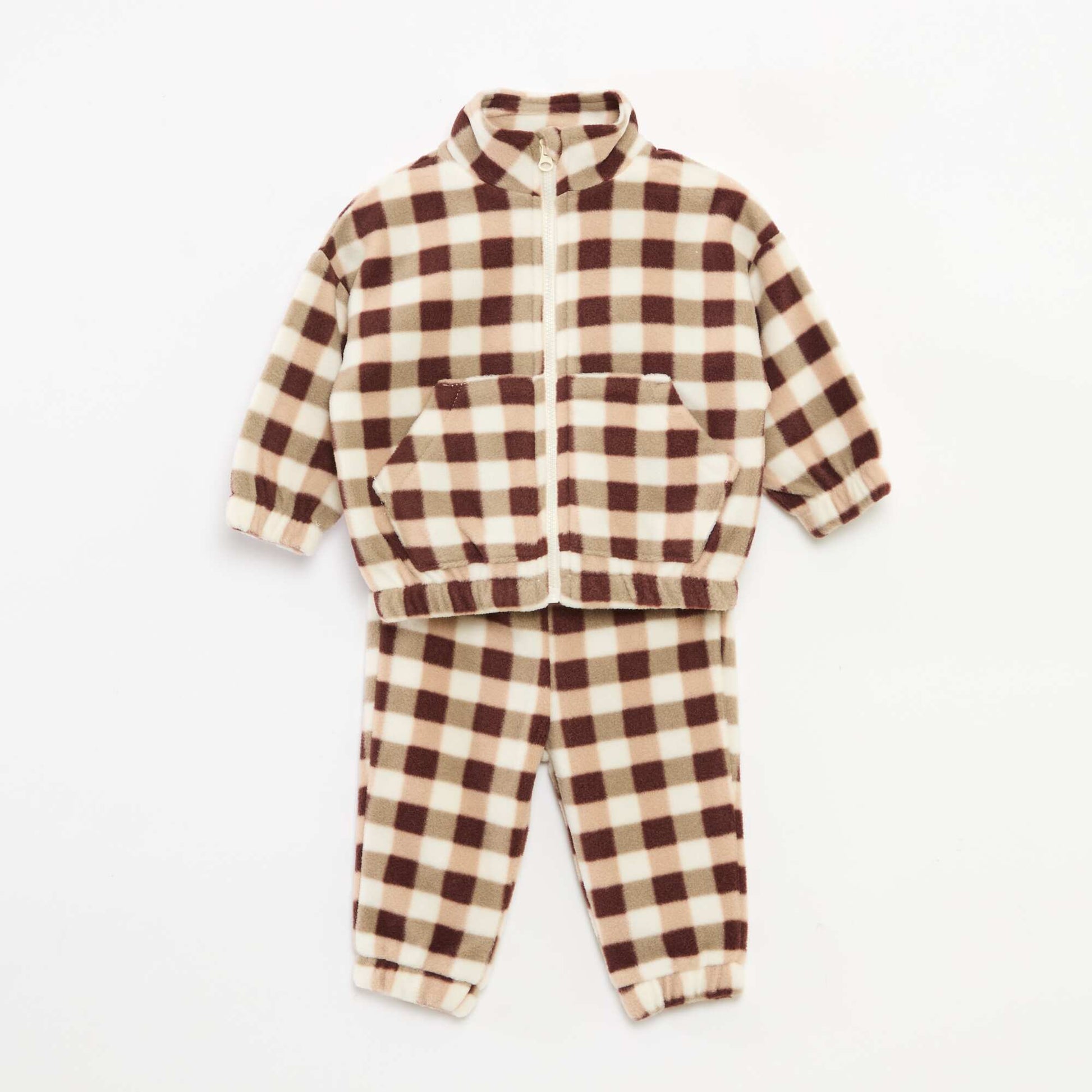 Ensemble jogging en polaire veste zippée + pantalon - 2 pièces BEIGE