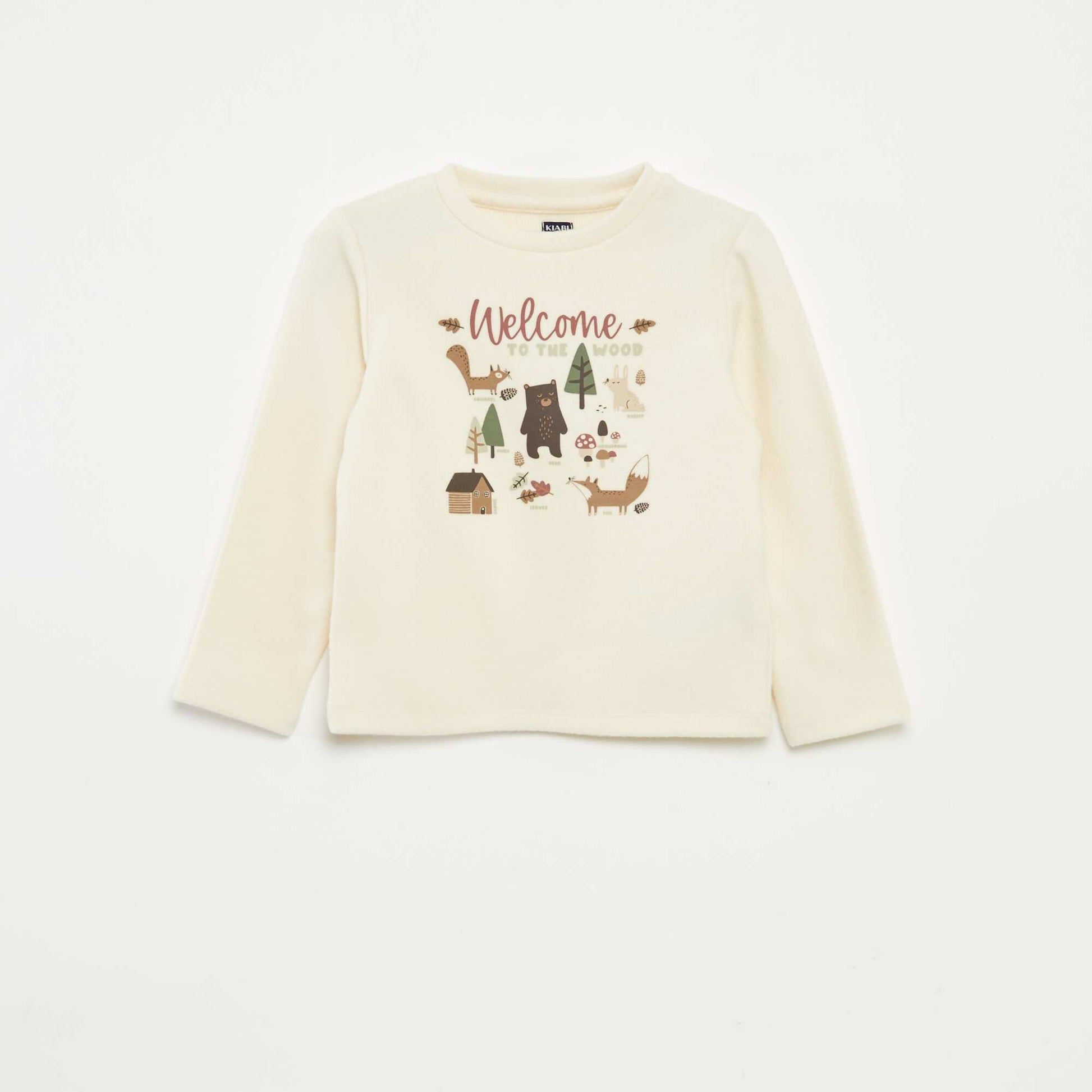 Tee-shirt imprimé en maille doudou BLANC