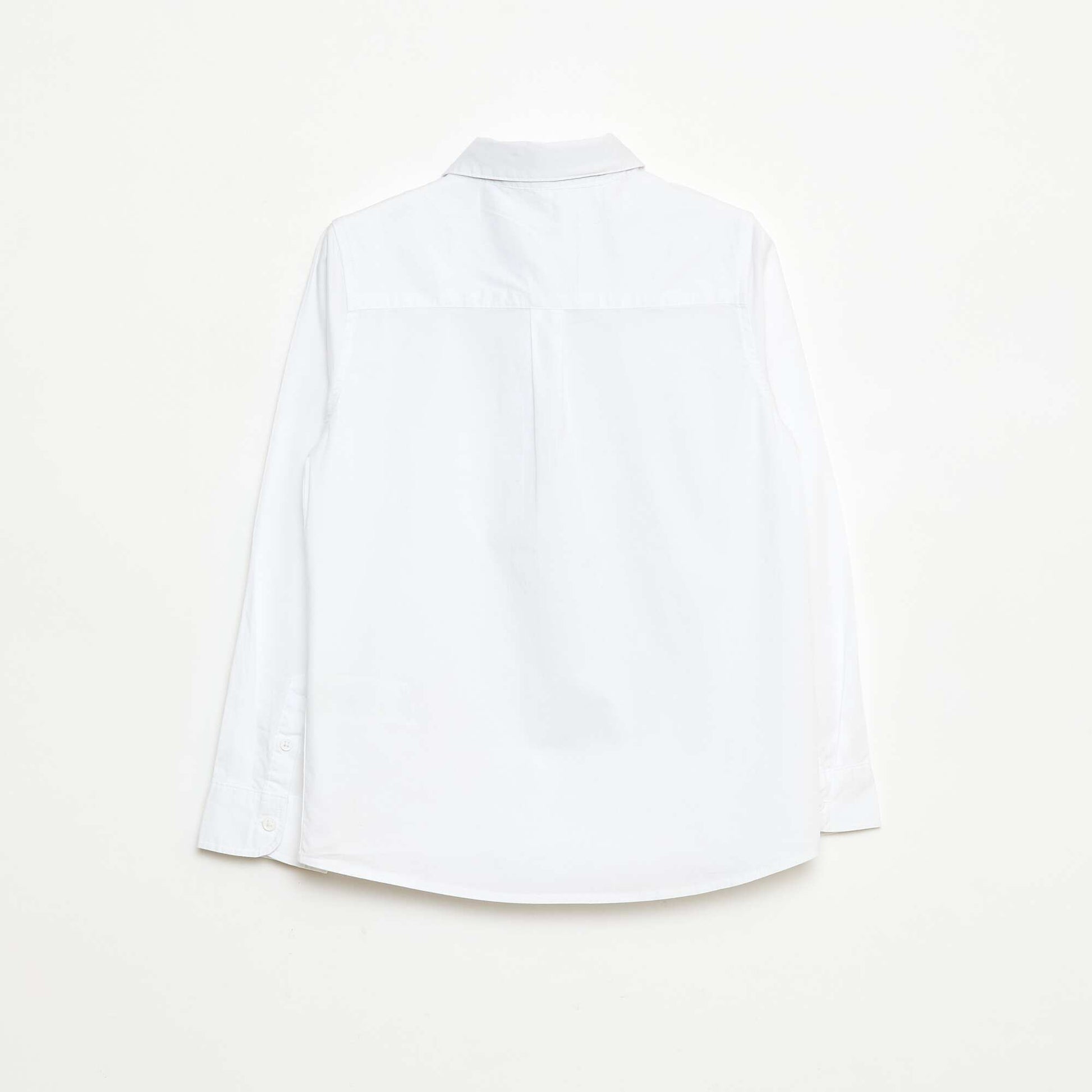 Ensemble chemise + Cravate en popeline à scratch - 2 pièces BLANC