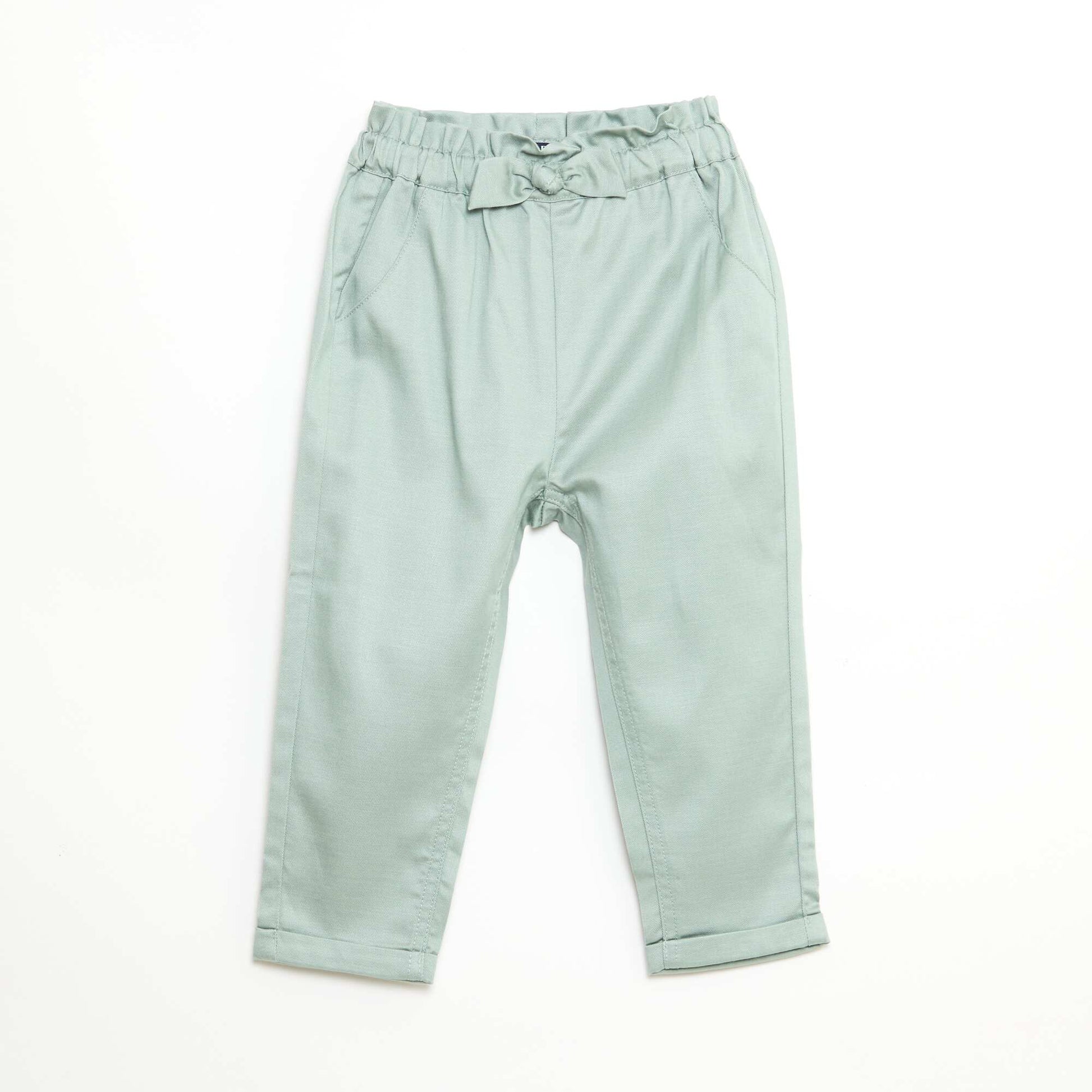 Pantalon paperbag en tencel VERT