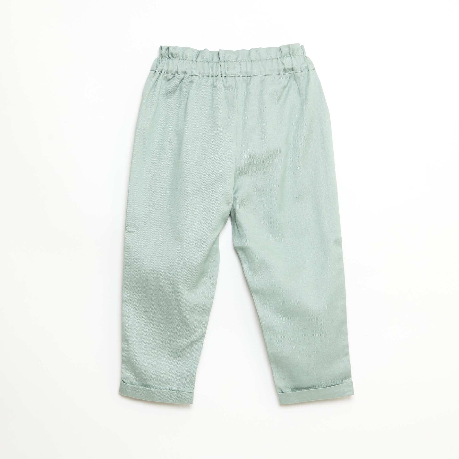 Pantalon paperbag en tencel VERT