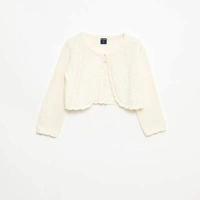 Boléro en maille ajourée BEIGE