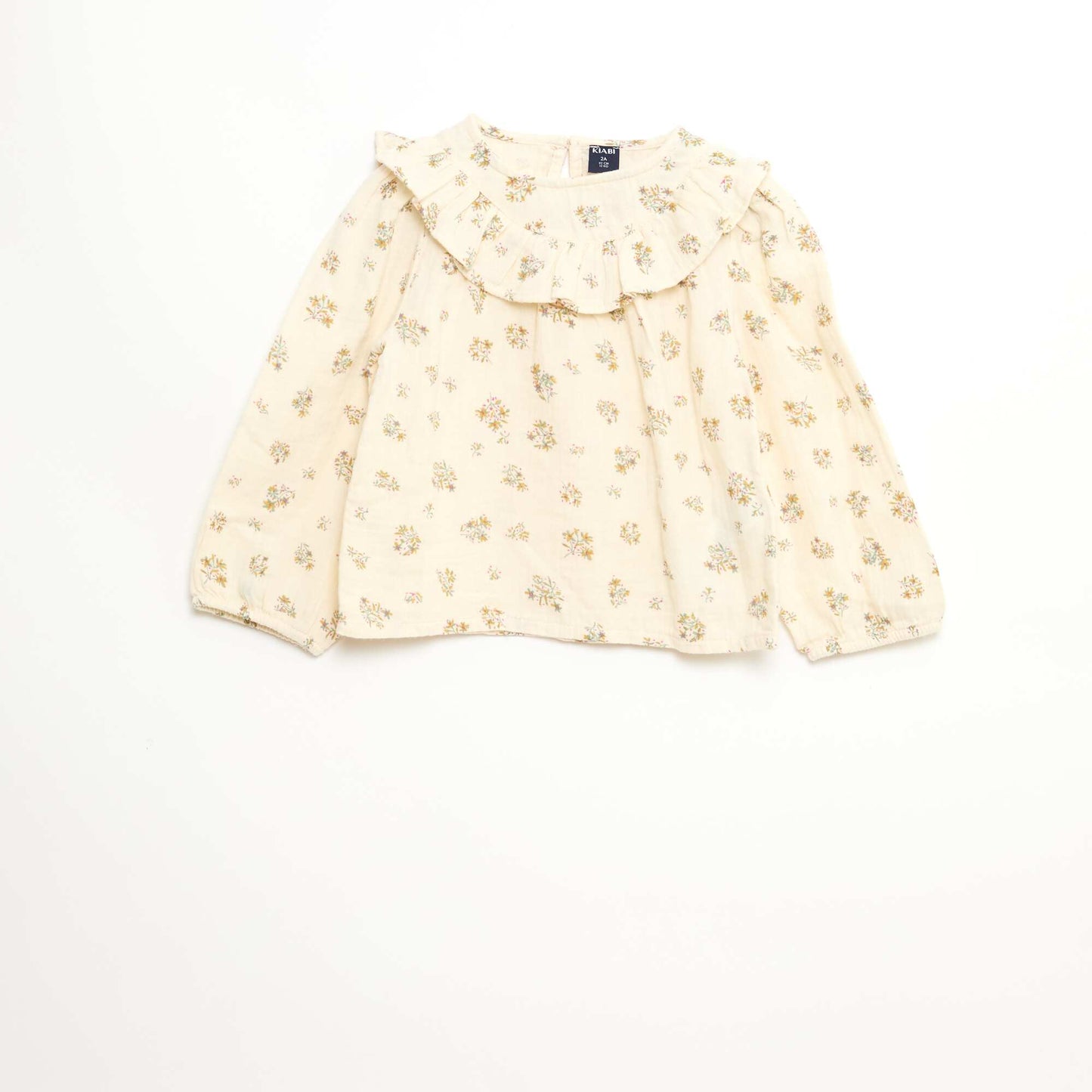 Blouse manche longue en gaze de coton BEIGE