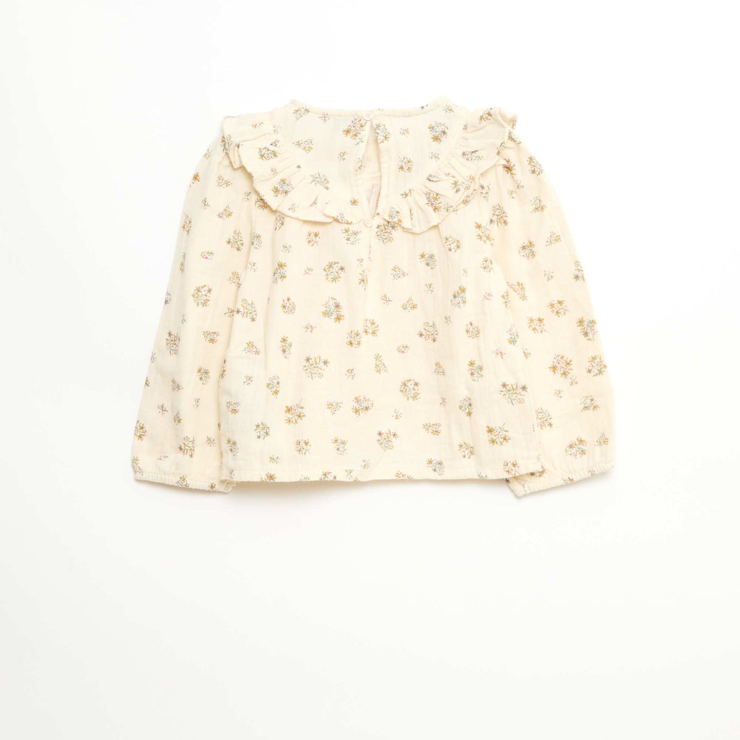 Blouse manche longue en gaze de coton BEIGE