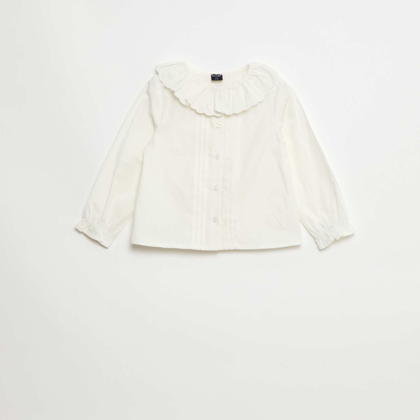 Blouse à collerette en popeline BLANC