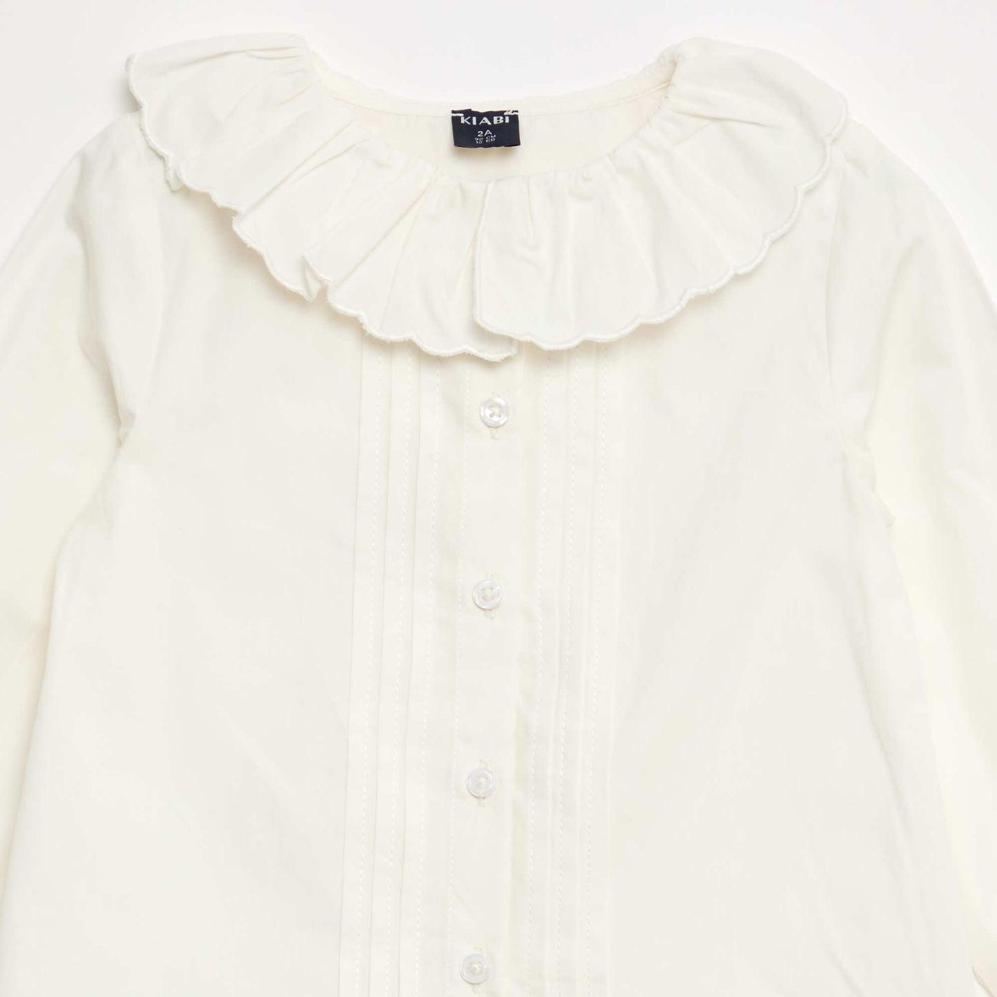 Blouse à collerette en popeline BLANC