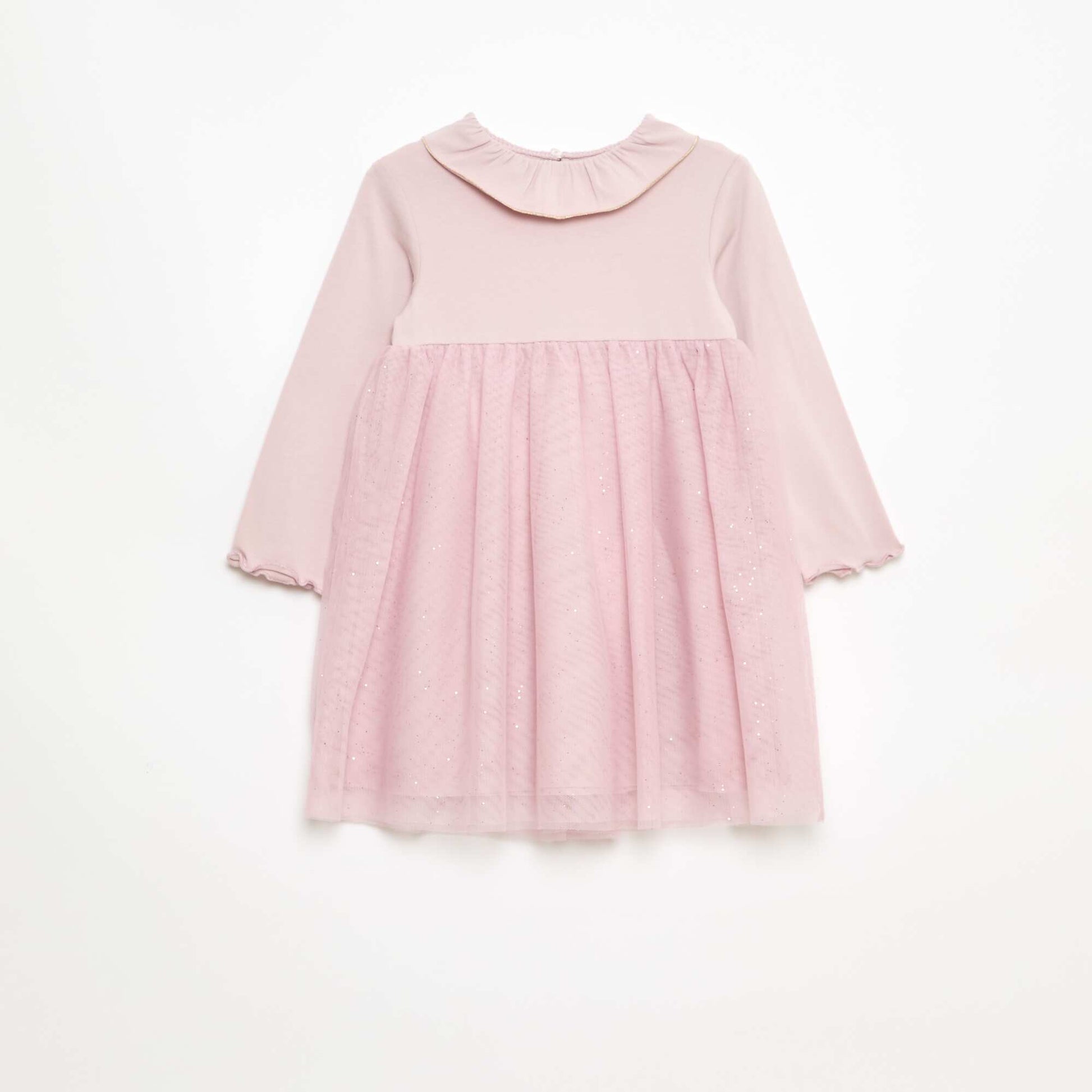 Robe bi-matière avec tulle pailleté VIOLET