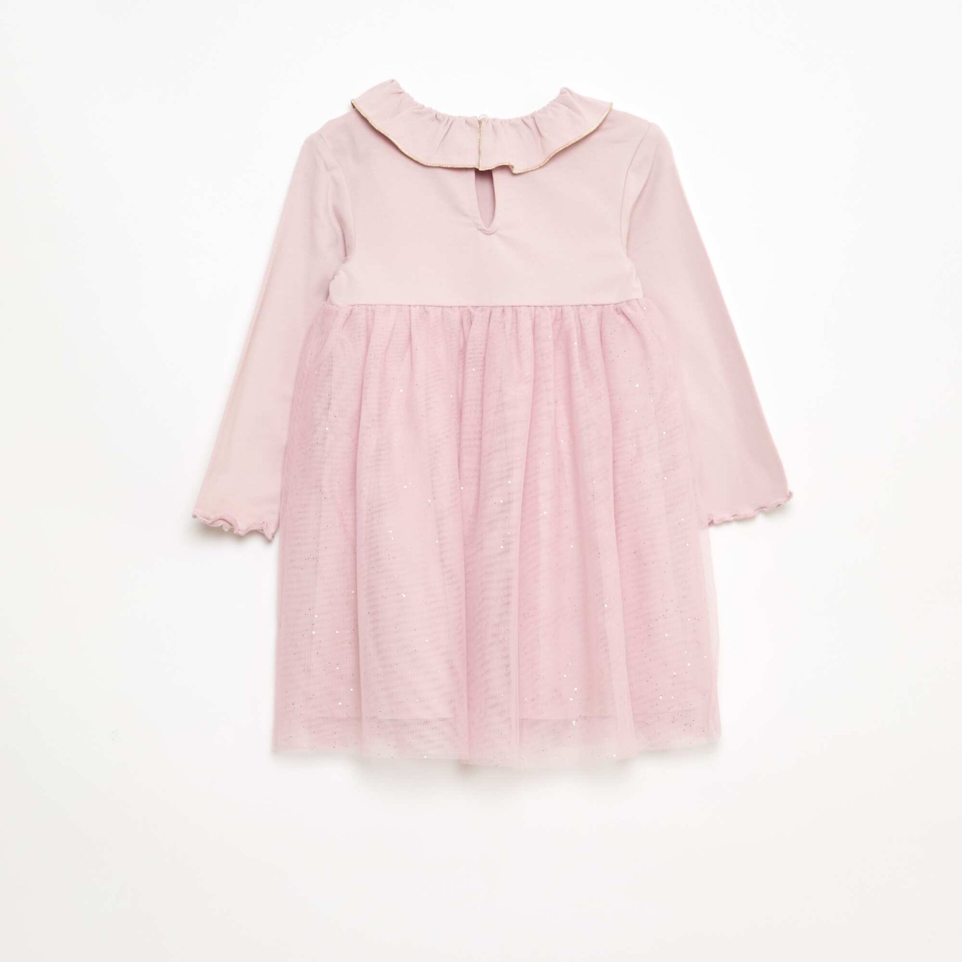 Robe bi-matière avec tulle pailleté VIOLET