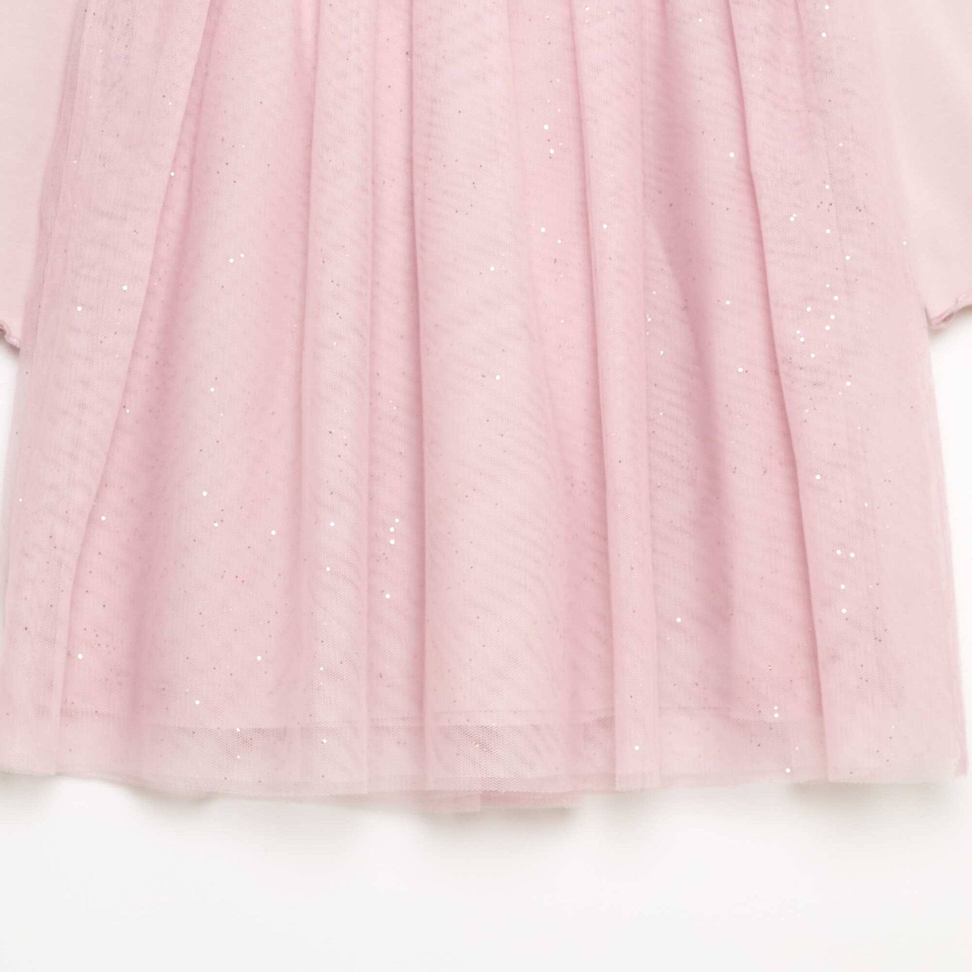 Robe bi-matière avec tulle pailleté VIOLET