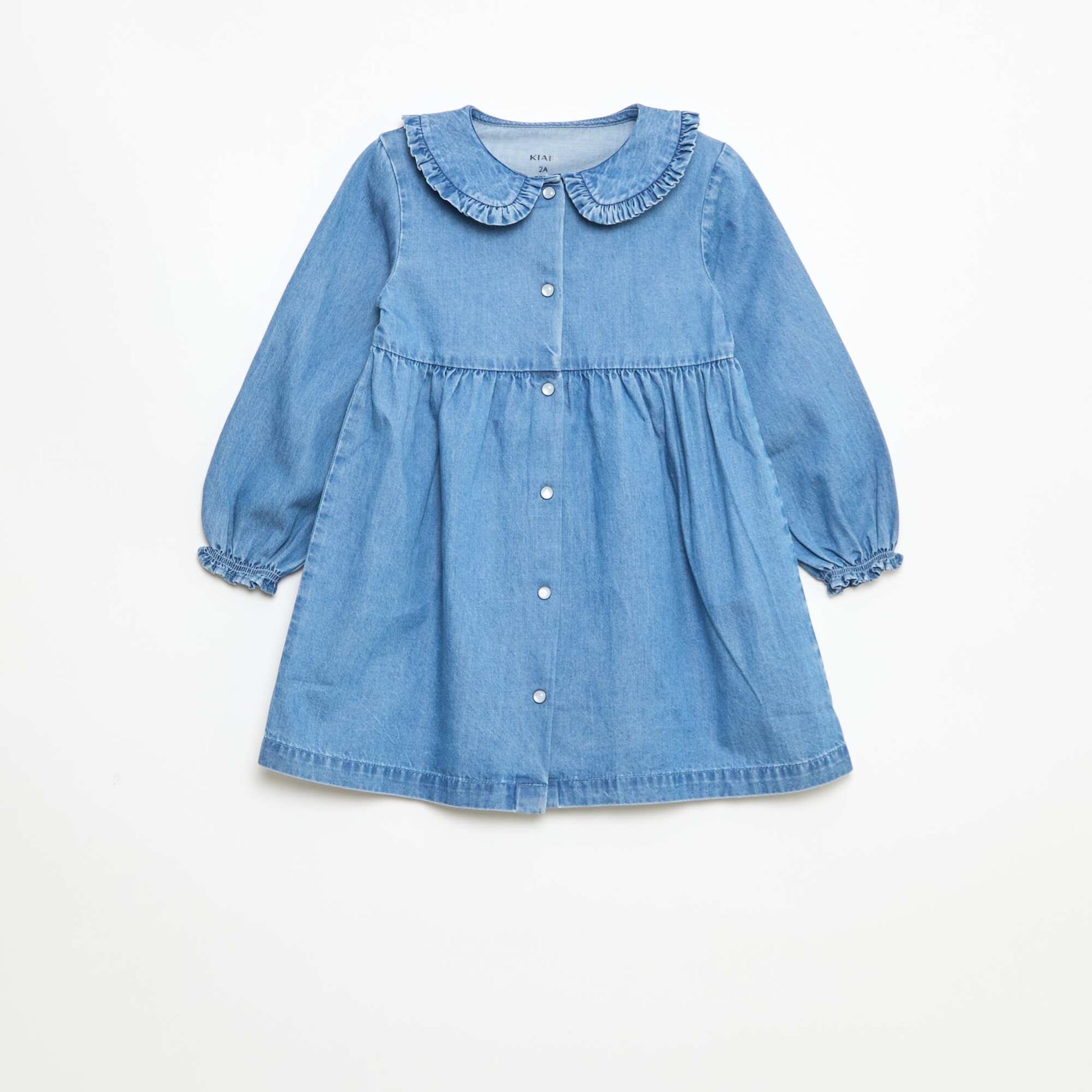 Robe évasée en denim avec col claudine STONE