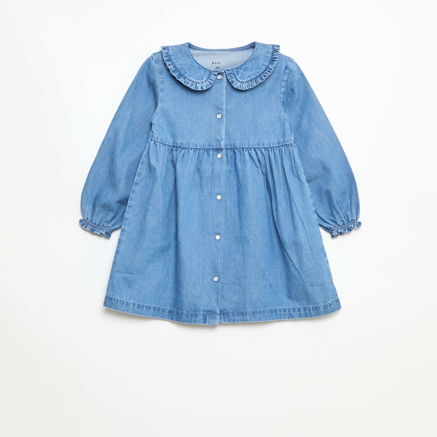 Robe évasée en denim avec col claudine STONE