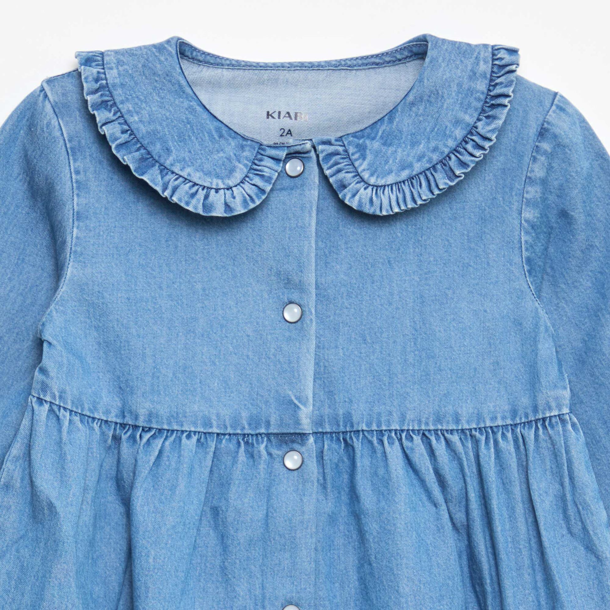 Robe évasée en denim avec col claudine STONE