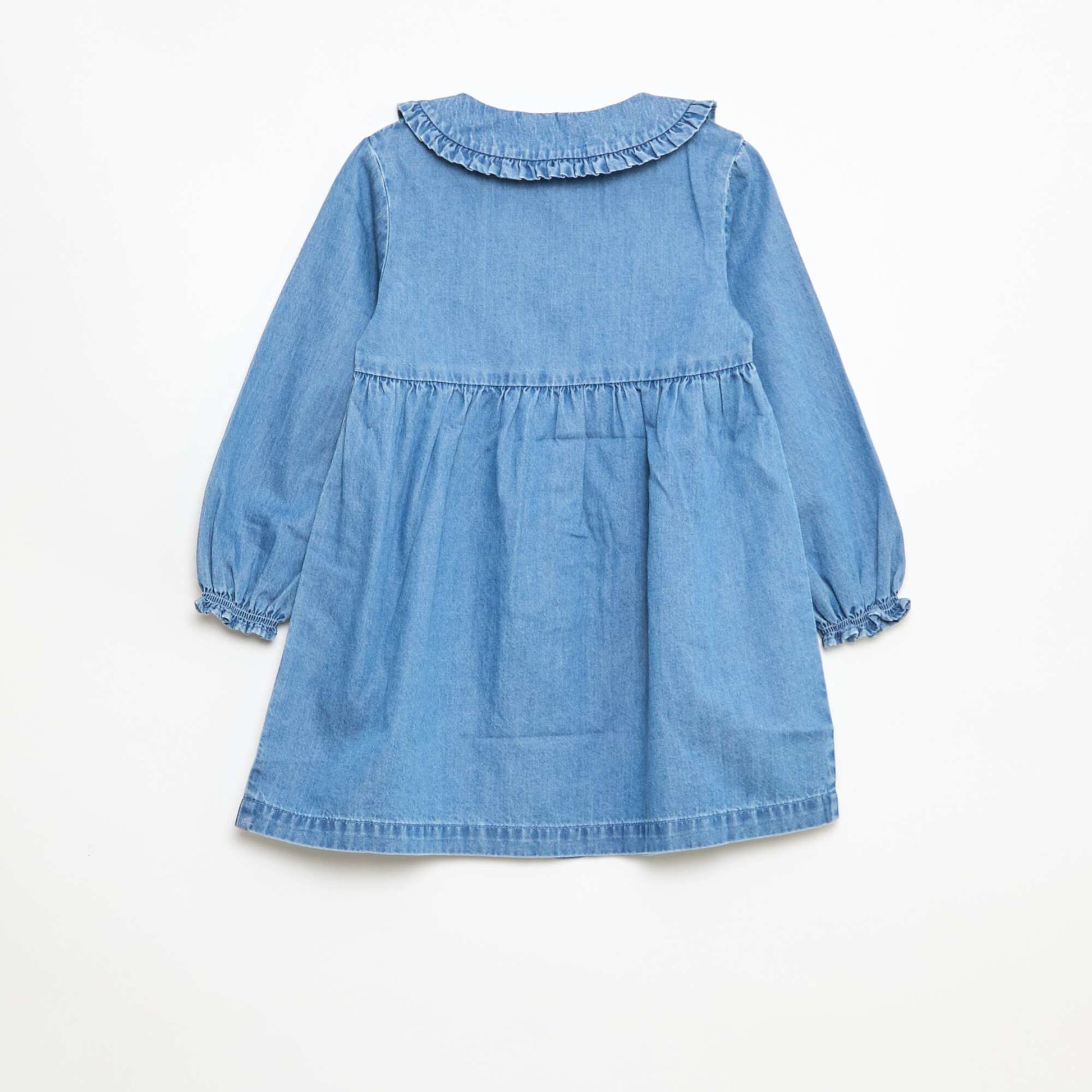 Robe évasée en denim avec col claudine STONE