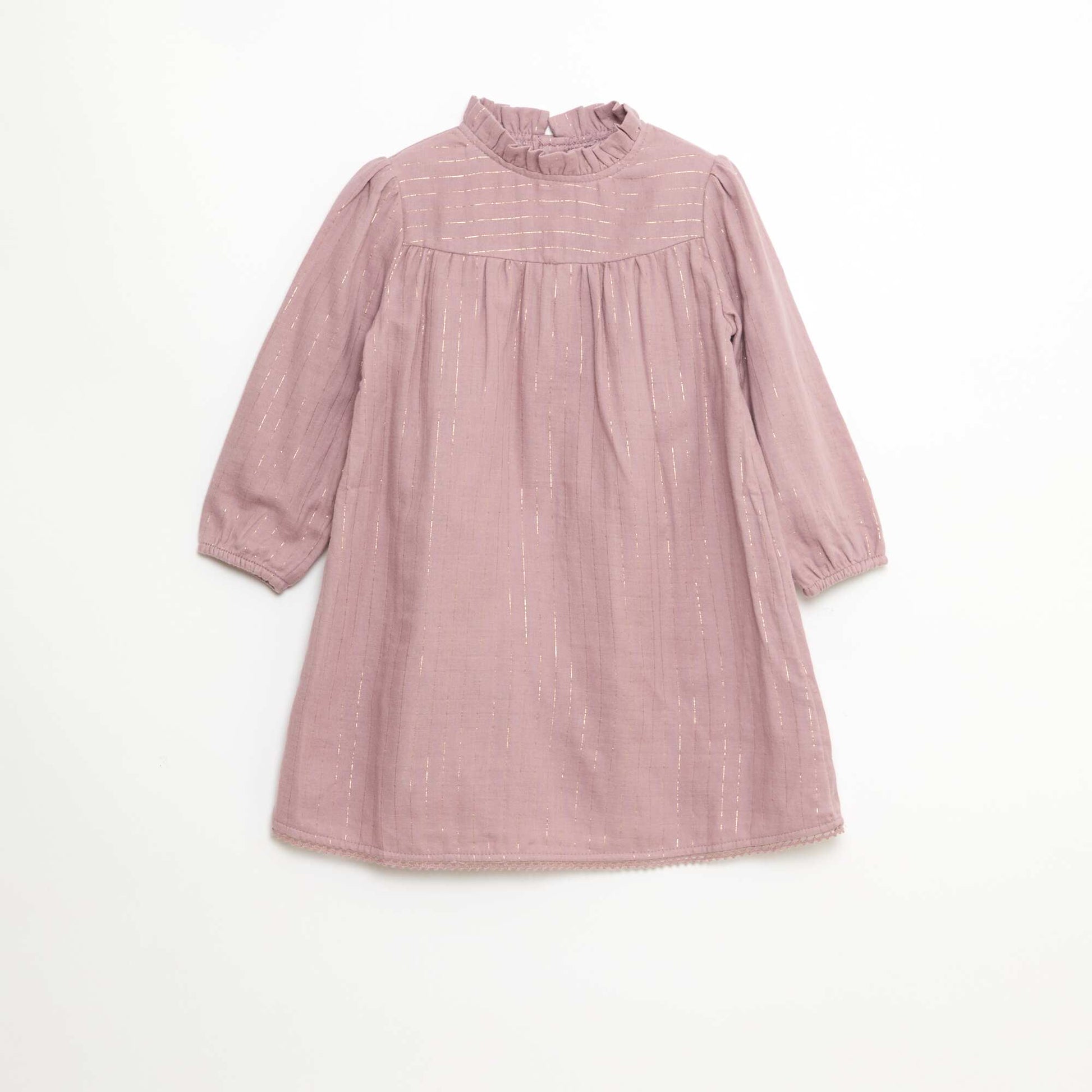 Robe en gaze de coton avec fils brillants ROSE